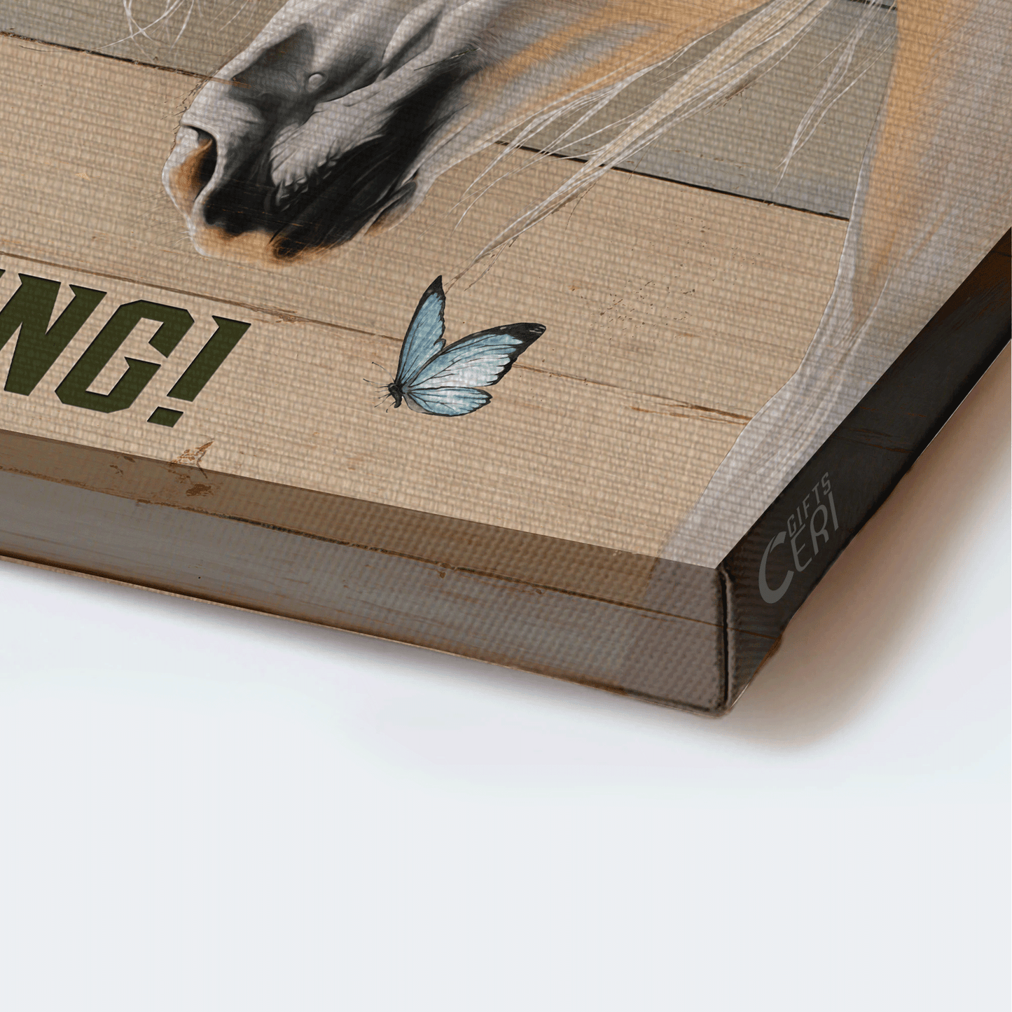 Jesus Landscape Canvas - White Horse Painting, Blue Butterfly Canvas - Gift For Christian - Jesus Is My Everything Canvas