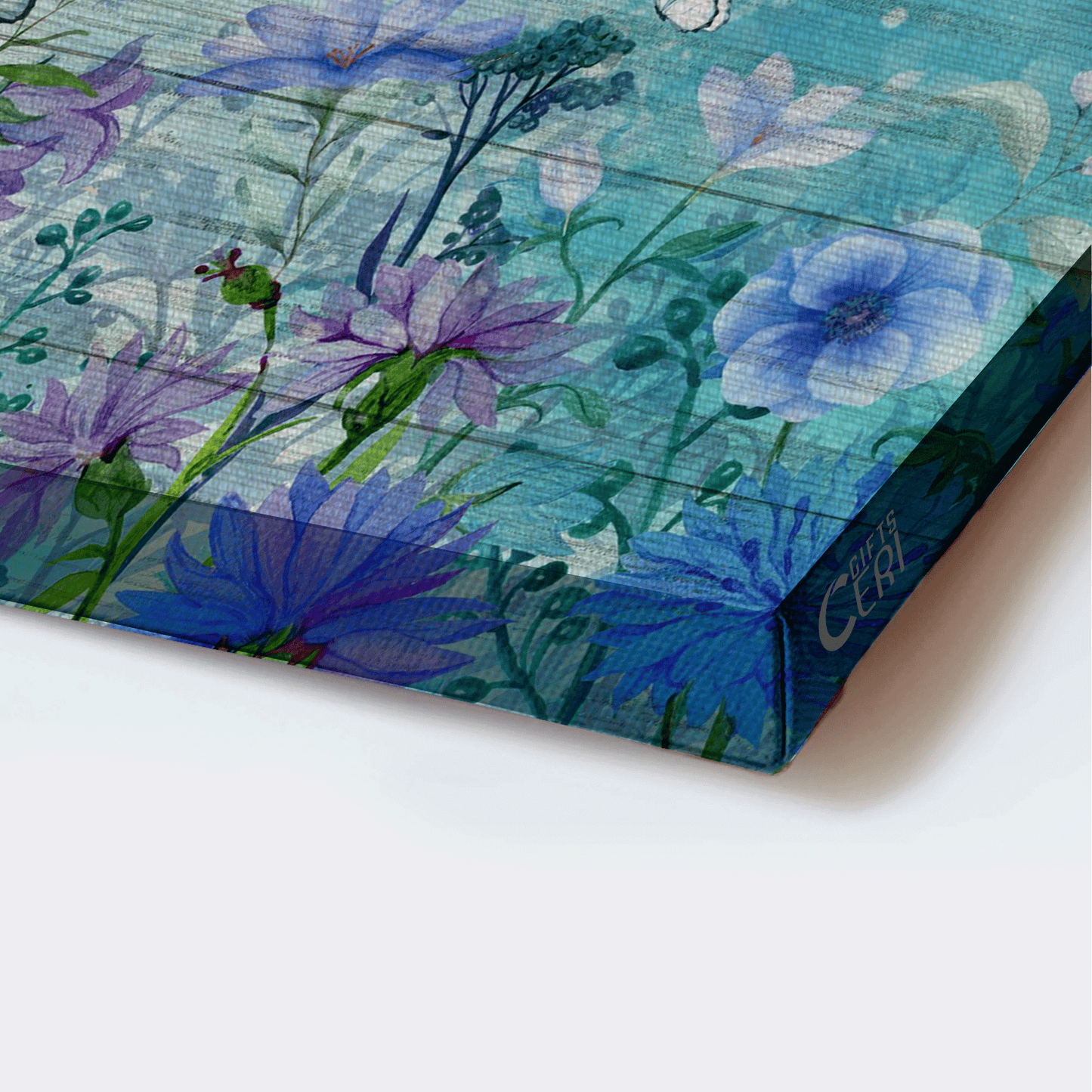 Jesus Landscape Canvas - Blue flower garden, Pretty butterfly, Spring painting Landscape Canvas - Gift For Christian - Just breathe Landscape Canvas