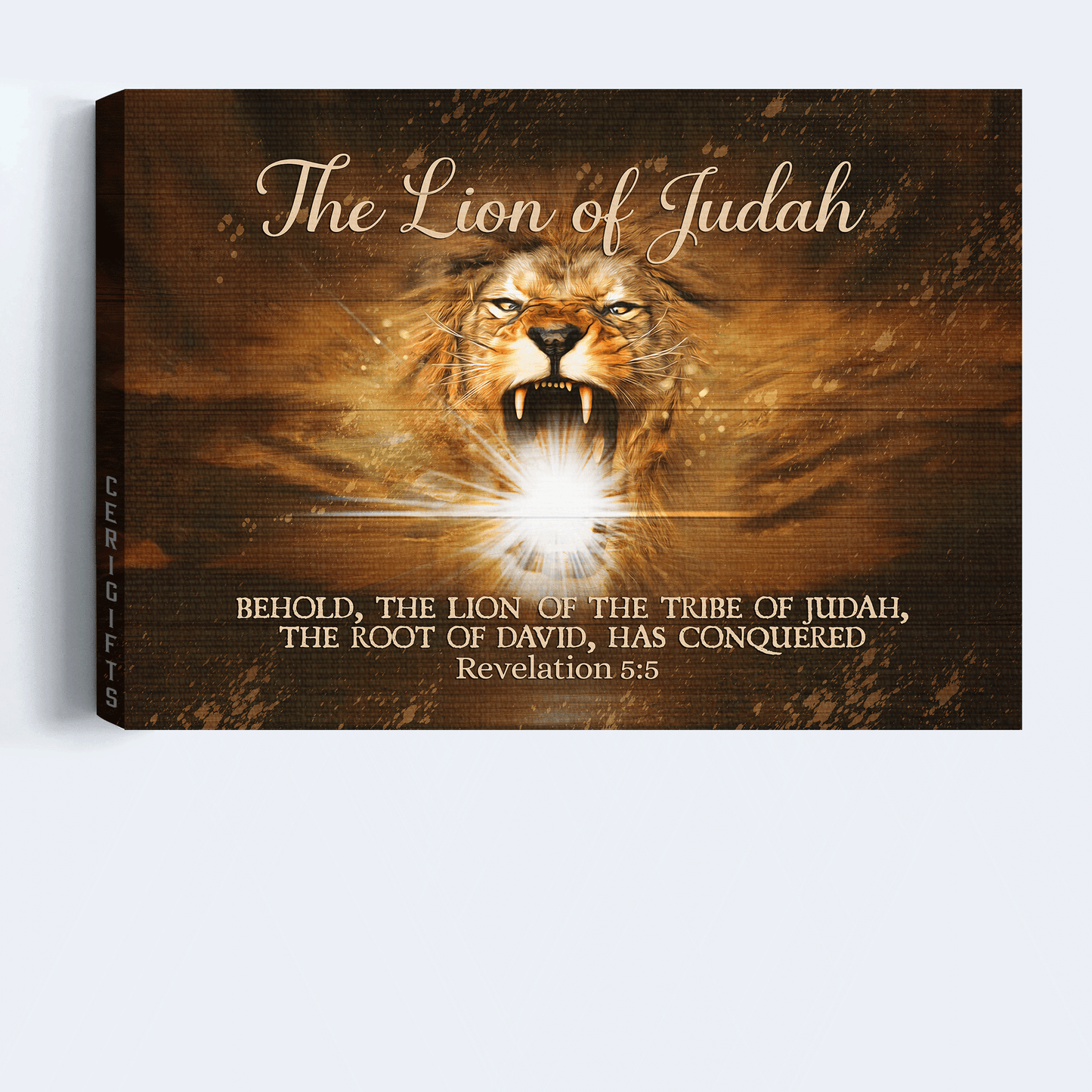Jesus Landscape Canvas - Lion painting, Behold the Lion of the tribe of Judah Landscape Canvas - Gift For Christian - The Lion Of Judad Landscape Canvas