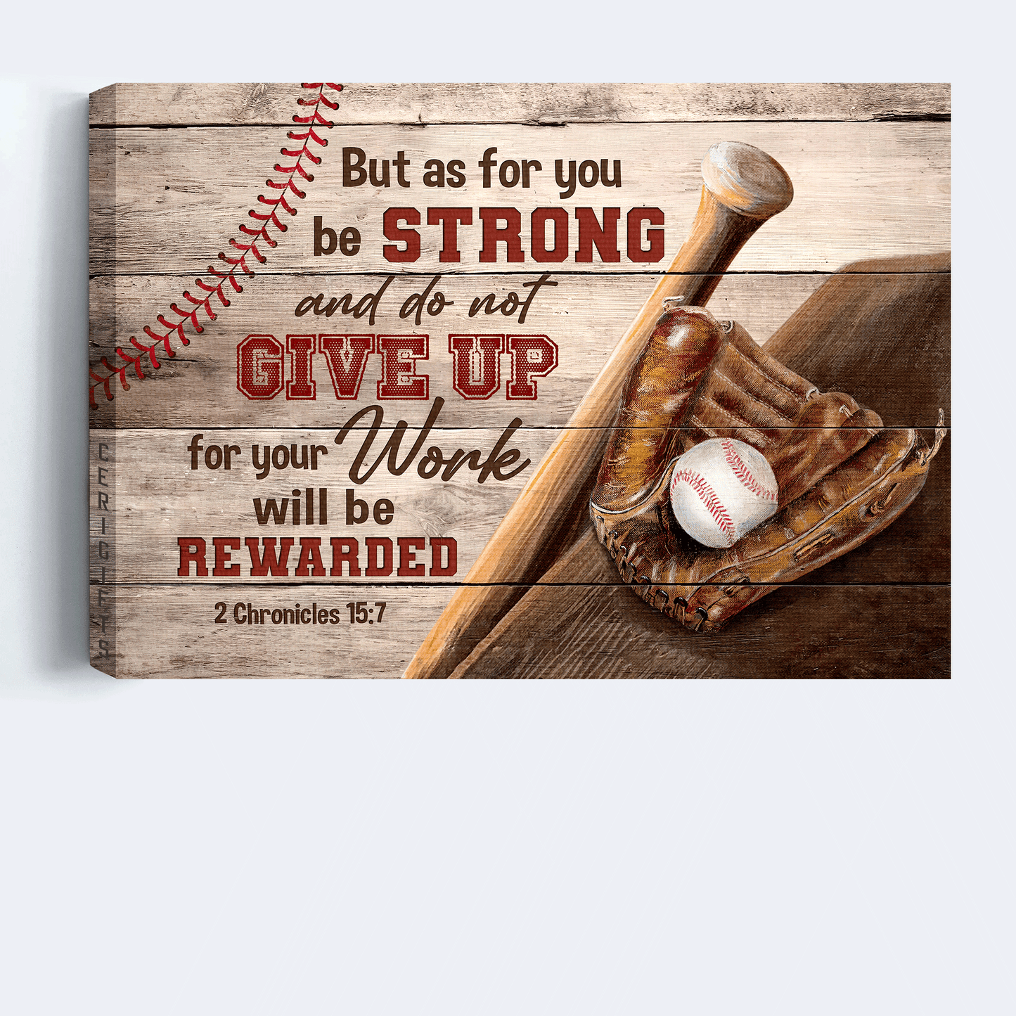 Jesus Landscape Canvas- Baseball Canvas- Gift For Christian- But As For You, Be Strong And Do Not Give Up