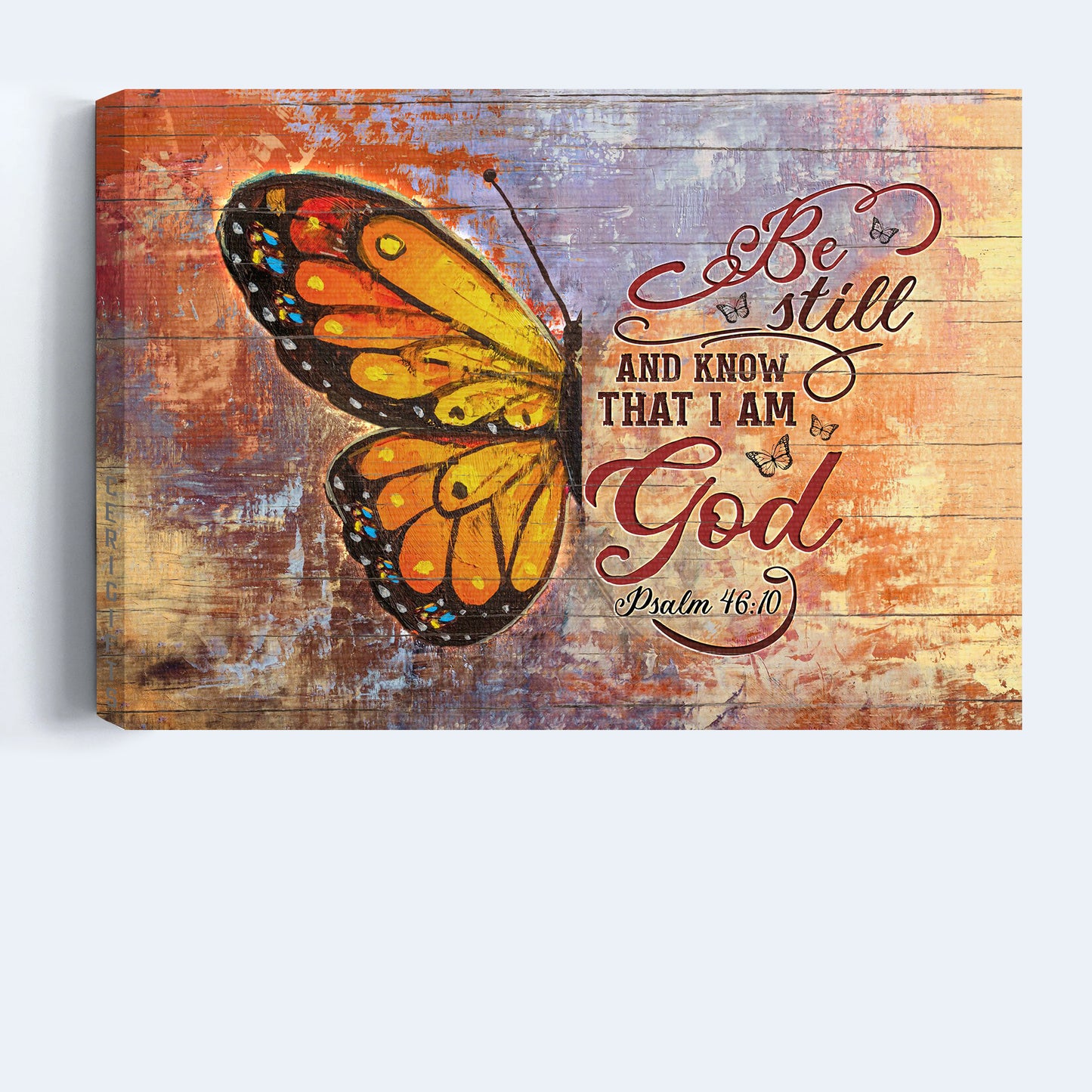 Jesus Landscape Canvas - Brilliant butterfly, Colorful back ground Canvas- Gift for Christian- Be still and know that I am God - Landscape canvas, Wall art