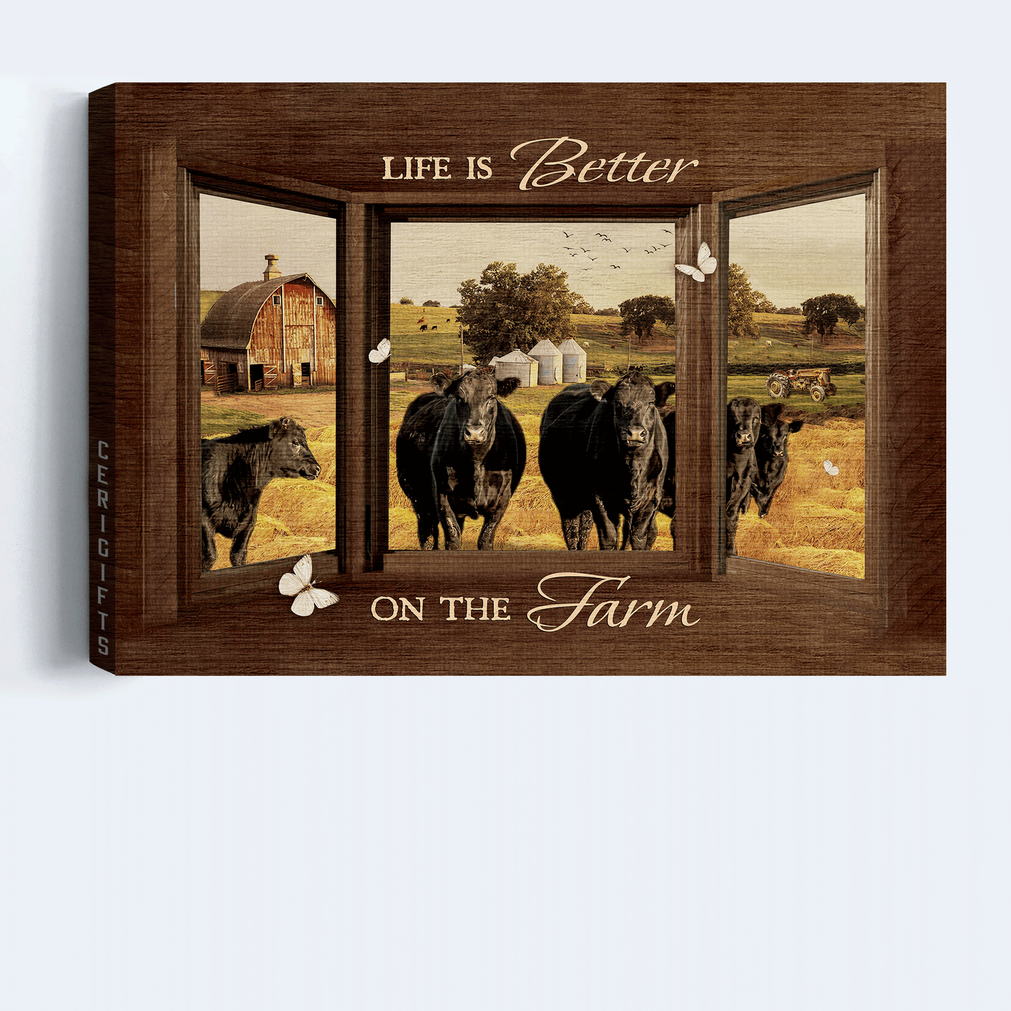 Jesus Landscape Canvas - Black cow, Beautiful rice field, Farm drawing - Gift for Christian- Life is better on the farm - Landscape Canvas Prints, Christian Wall Art