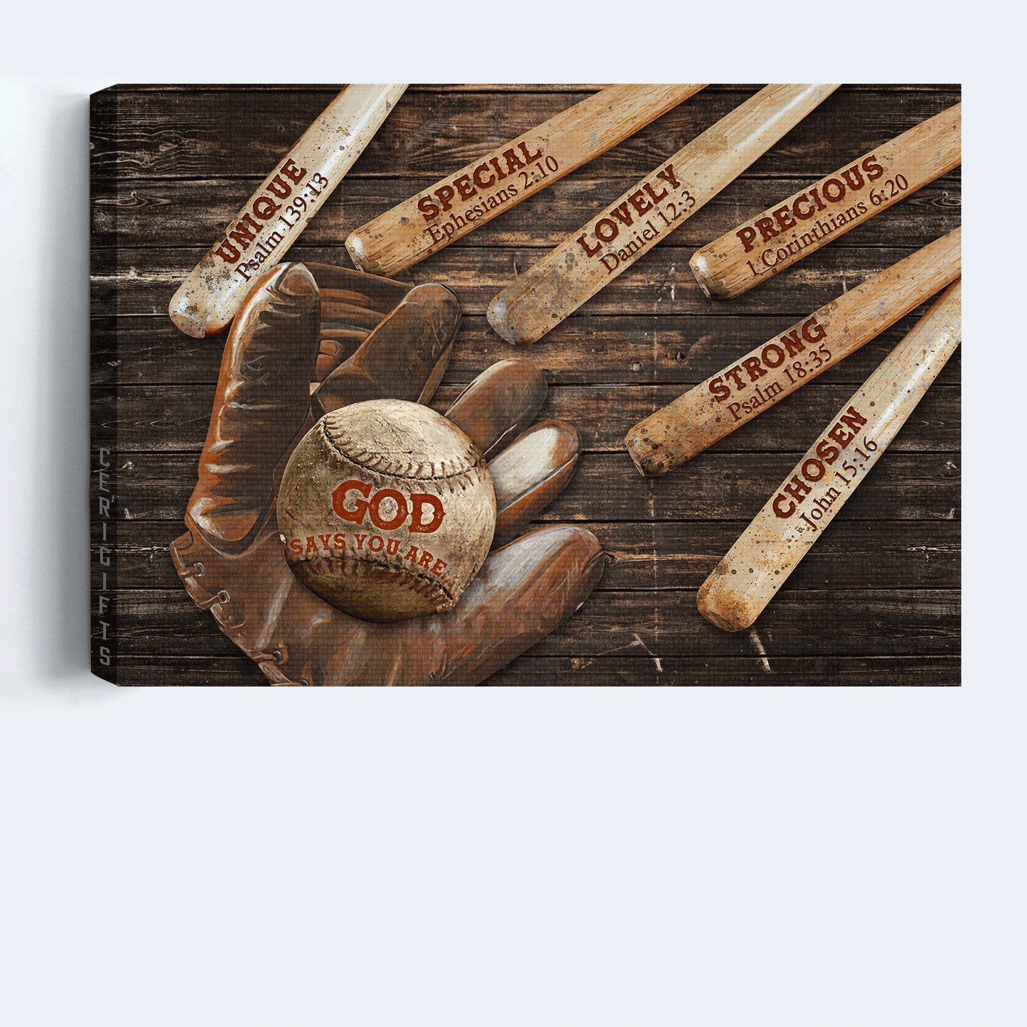 Jesus Landscape Canvas- Baseball, God Says You Are Canvas - Gift For Christian