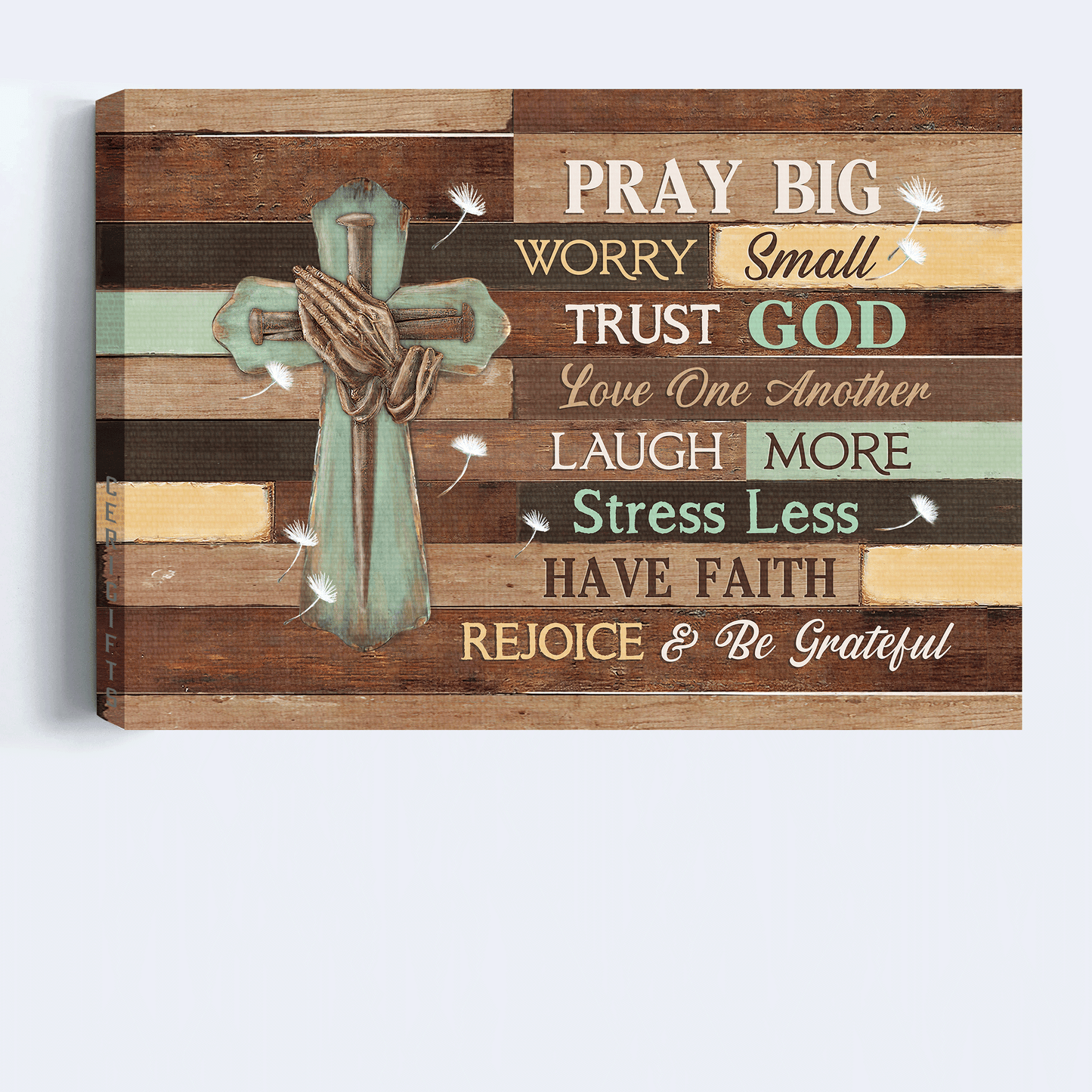 Jesus Landscape Canvas - Praying hands, Pray big, worry small, trust God Canvas - Gift for Christian Landscape Canvas Prints, Wall Art