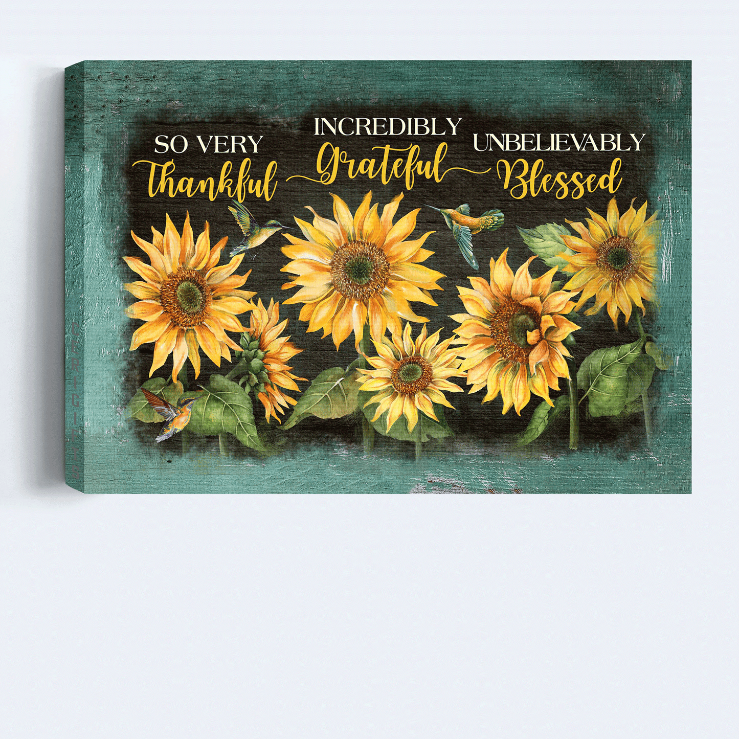 Jesus Landscape Canvas - Sunflower, Hummingbird Canvas - Gift For Christian - Thankful, Grateful, Blesses Canvas