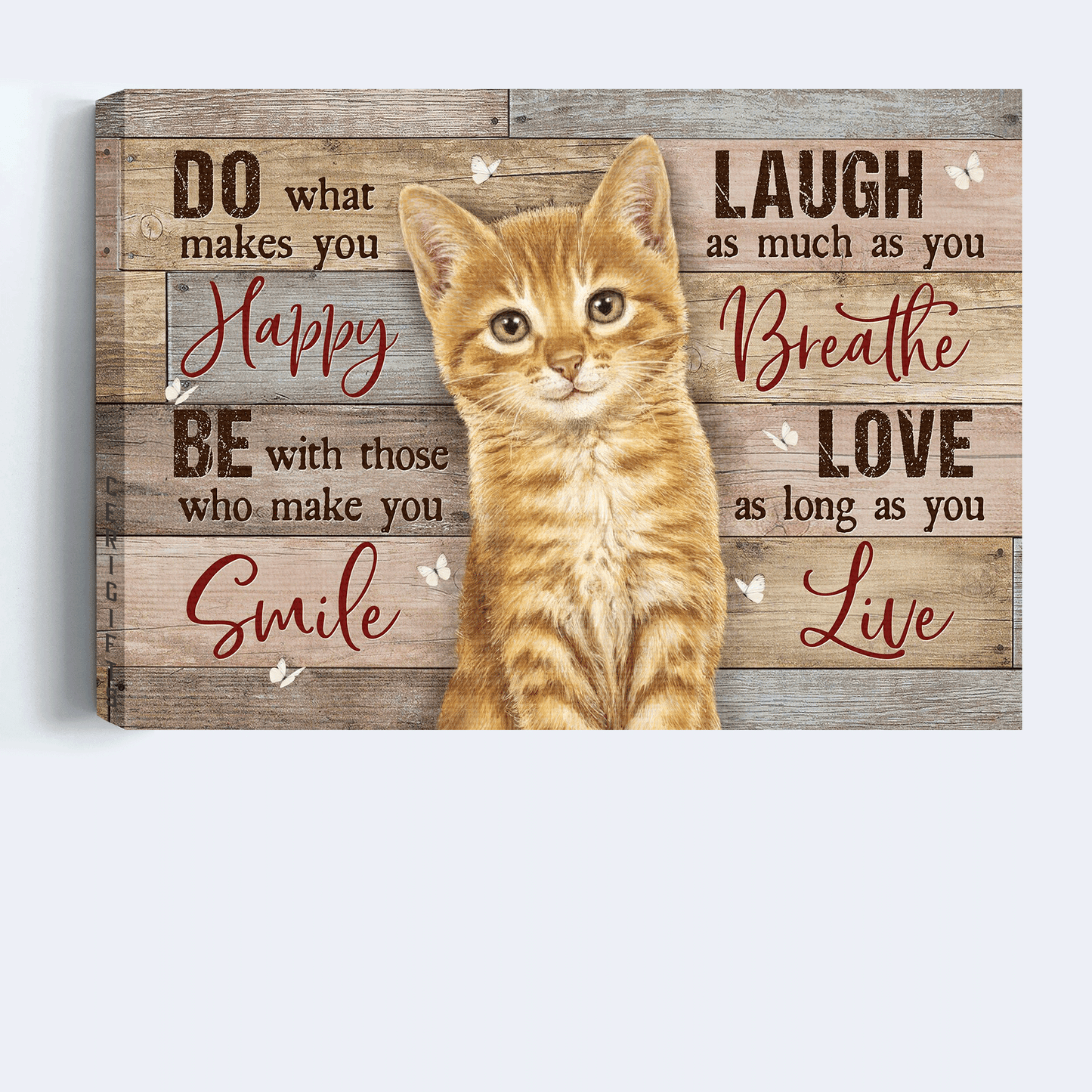 Jesus Landscape Canvas - Little cat, Gift for cat lover, White butterfly Landscape Canvas - Gift For Christian - Do what makes you happy Landscape Canvas