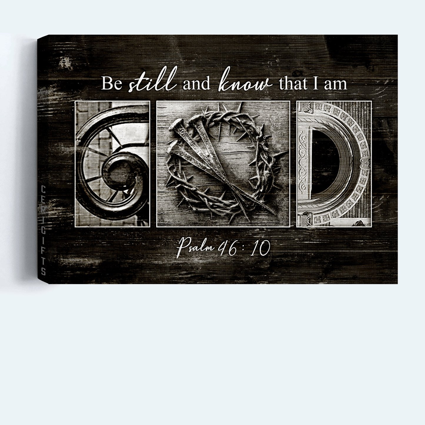 Jesus Landscape Canvas- Black and white painting, Abstract art canvas- Gift for Christian- Gift Be still and know that I am God - Landscape Canvas Prints, Christian Wall Art