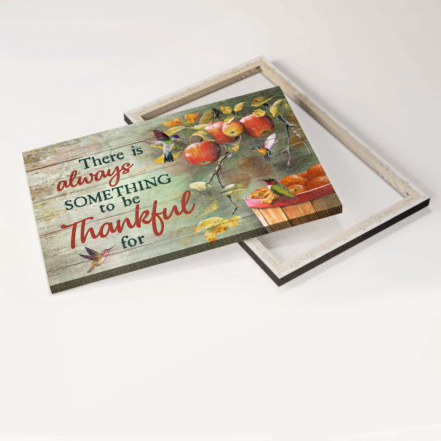 Jesus Landscape Canvas - Apple tree, Hummingbird Landscape Canvas - Gift For Christian - There is always something to be thankful for