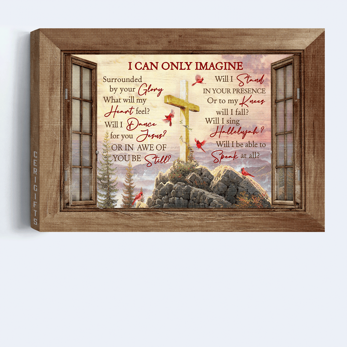 Jesus Landscape Canvas - Cardinal Painting, Cotton Flower Landscape Canvas - Gift For Christian - I Can Only Imagine Landscape Canvas