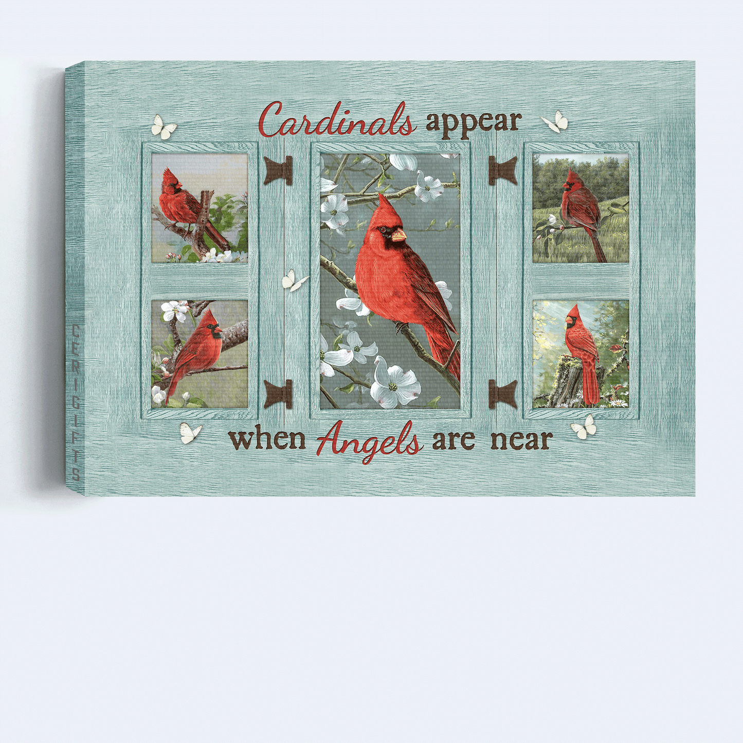 Jesus Landscape Canvas - Beautiful Cardinal Canvas, Spring Painting Landscape Canvas - Gift For Christian - Cardinals Appear When Angels Are Near Landscape Canvas