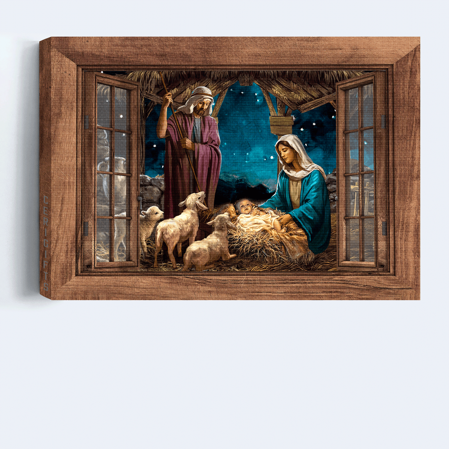 Jesus Landscape Canvas - The Night Jesus Was Born - Gift For Christian