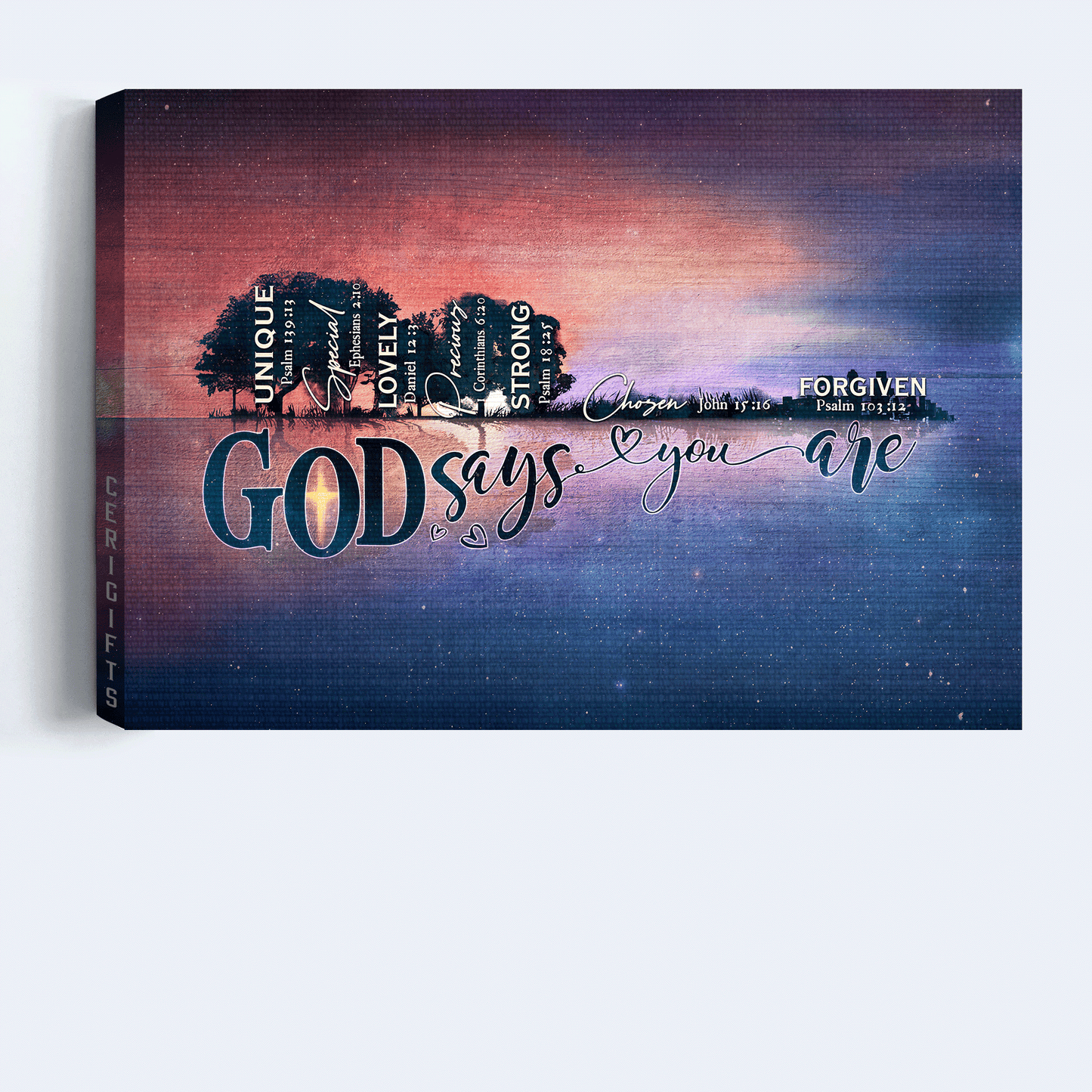 Jesus Landscape Canvas - Modern city, Star night, Bible verses Landscape Canvas - Inspirational gift, Gift For Religious Christian - God says you are