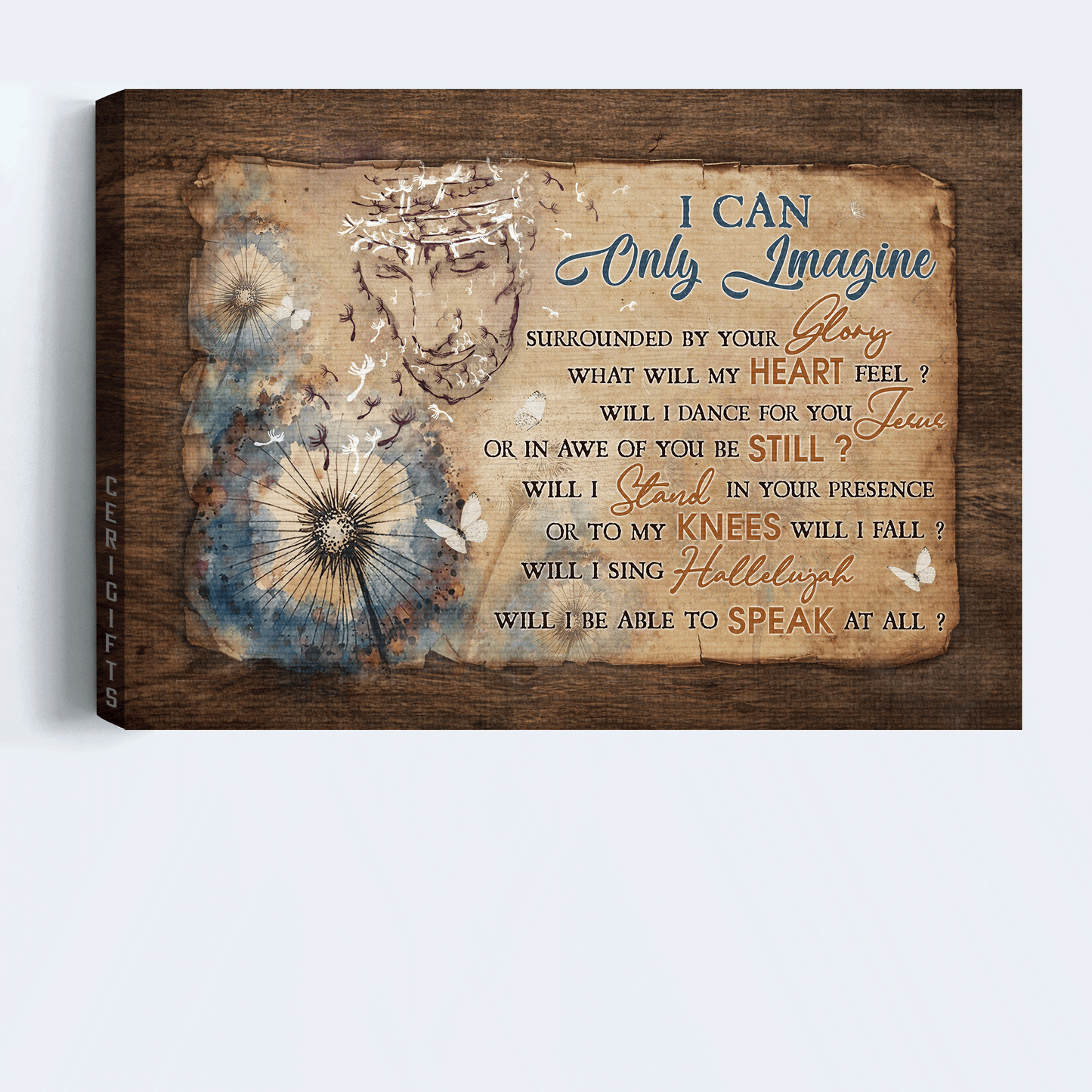 Jesus Landscape Canvas - Religious song, Dandelion painting Landscape Canvas - Inspirational gift, Gift For Religious Christian - I can only imagine