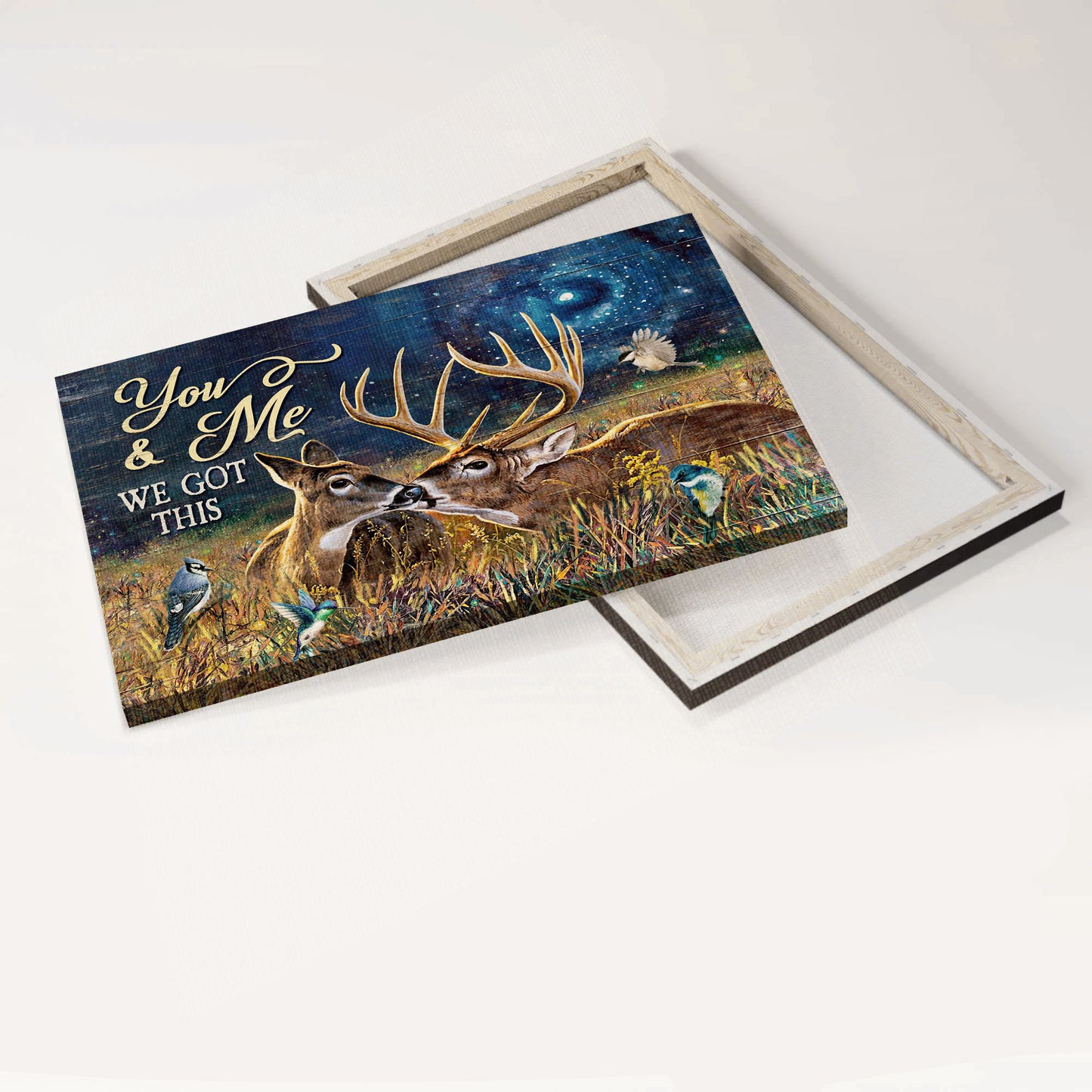 Jesus Landscape Canvas - Amazing deer painting, Lovely hummingbird Landscape Canvas - Gift For Religious Christian - You & Me We Got This