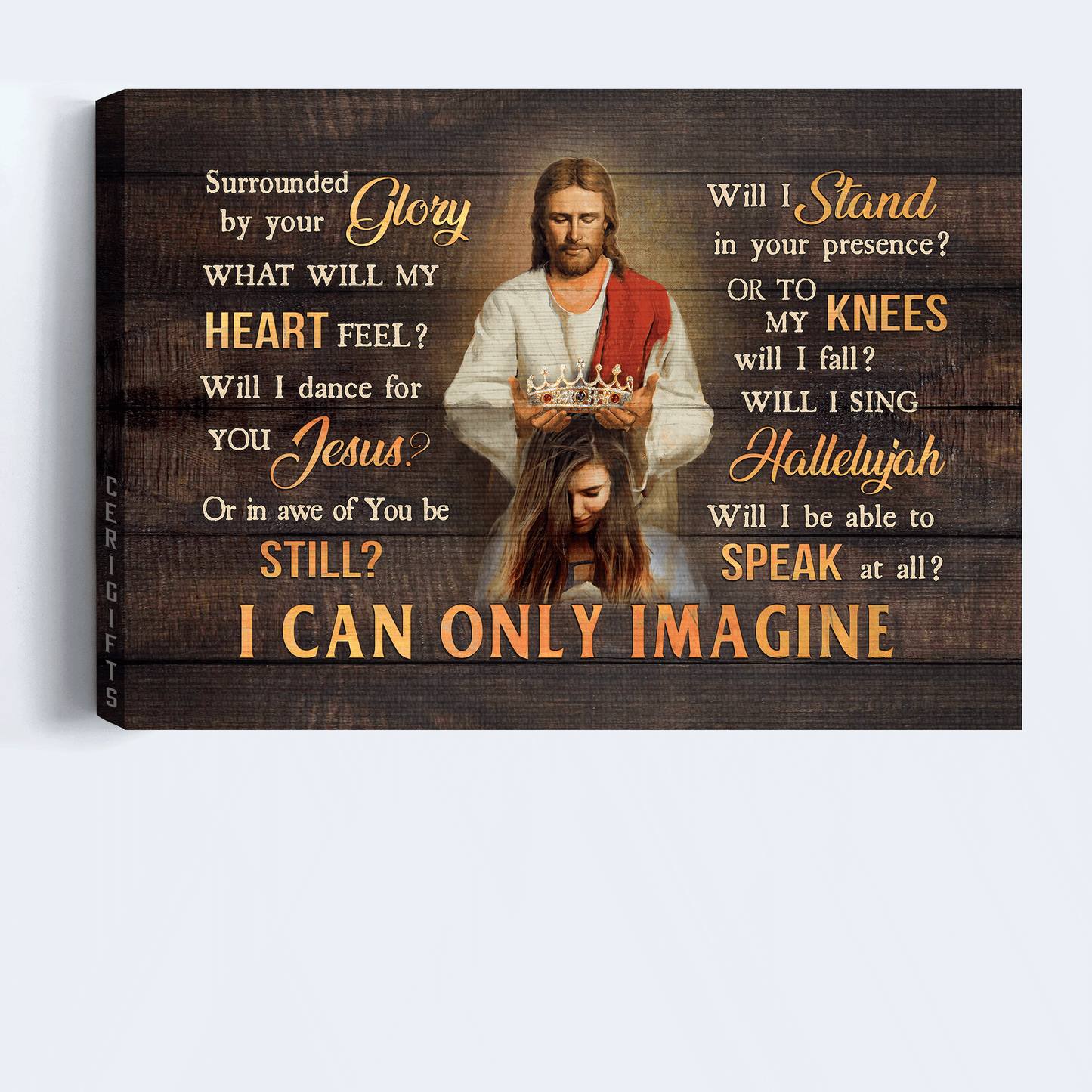 Jesus Landscape Canvas - Queen crown, Religious song Landscape Canvas - Inspirational gift, Gift For Religious Chiristian - I can only imagine