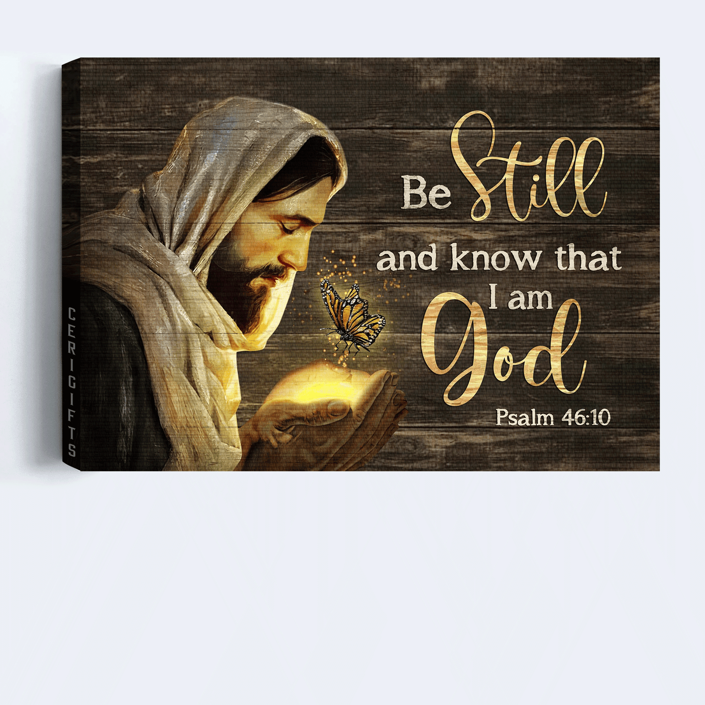 Jesus Landscape Canvas - The Life Of Jesus, Magic Butterfly, Jesus Drawing Canvas - Gift For Christian - Be Still And Know That I Am God Canvas