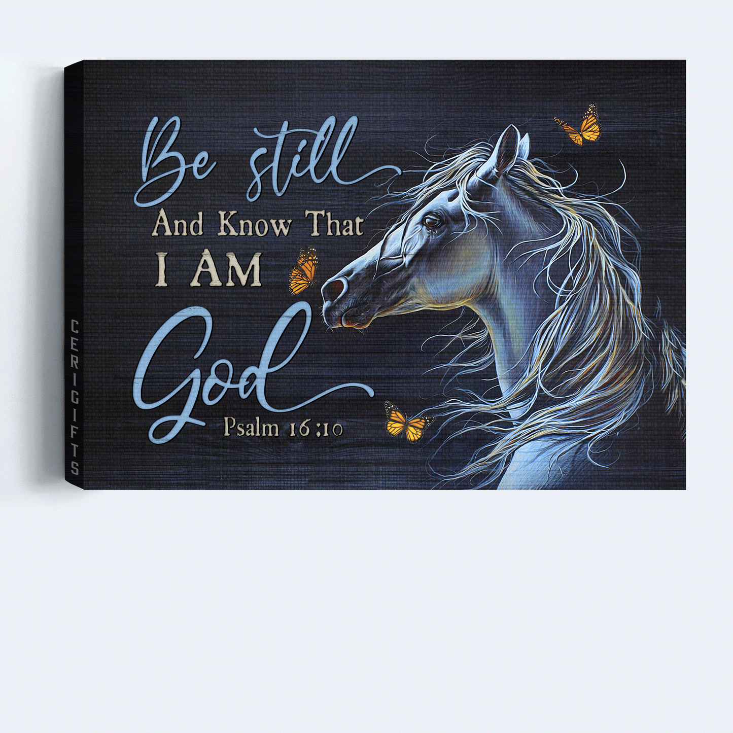 Jesus Landscape Canvas- Beautiful horse, Butterfly canvas- Gift for Christian- Be still & know that I am God