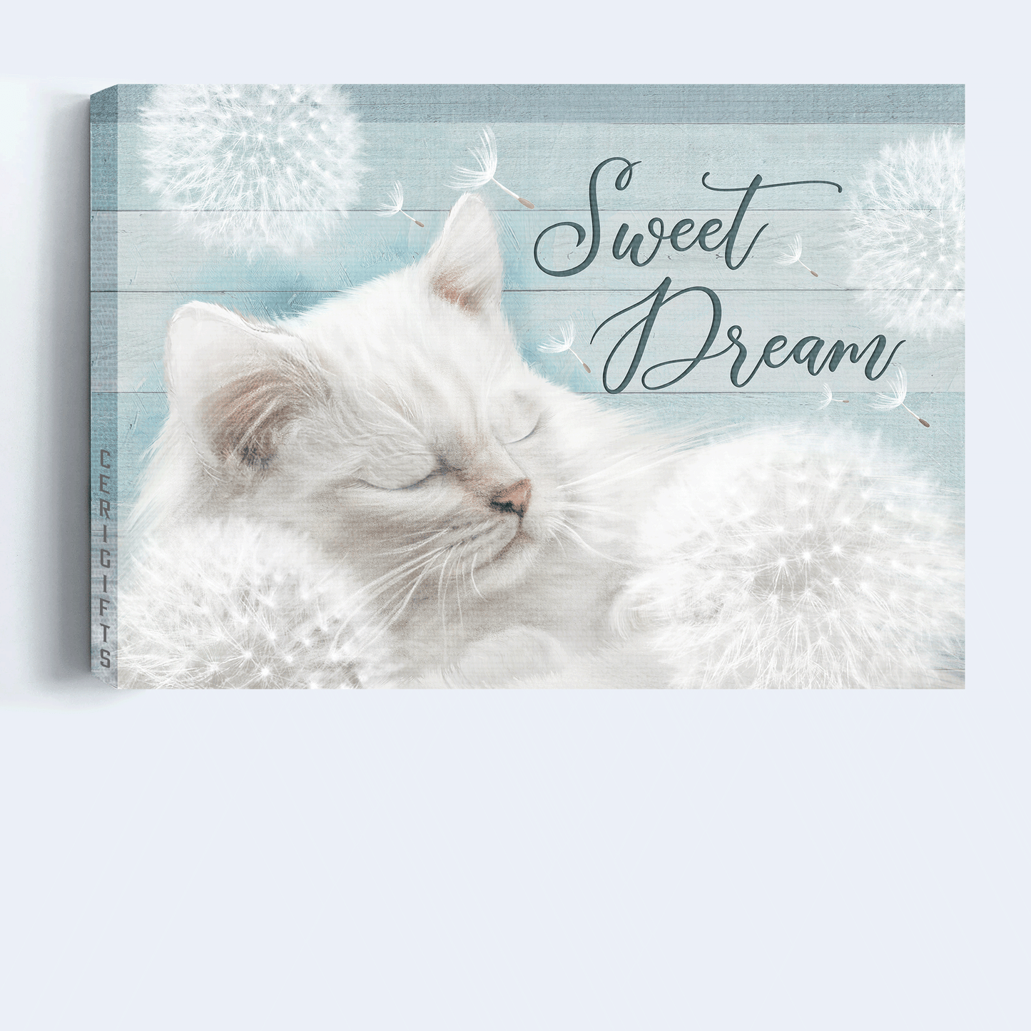 Jesus Landscape Canvas- Beautiful Dandelion, Cute White Cat Canvas- Gift For Christian- Sweet Dream