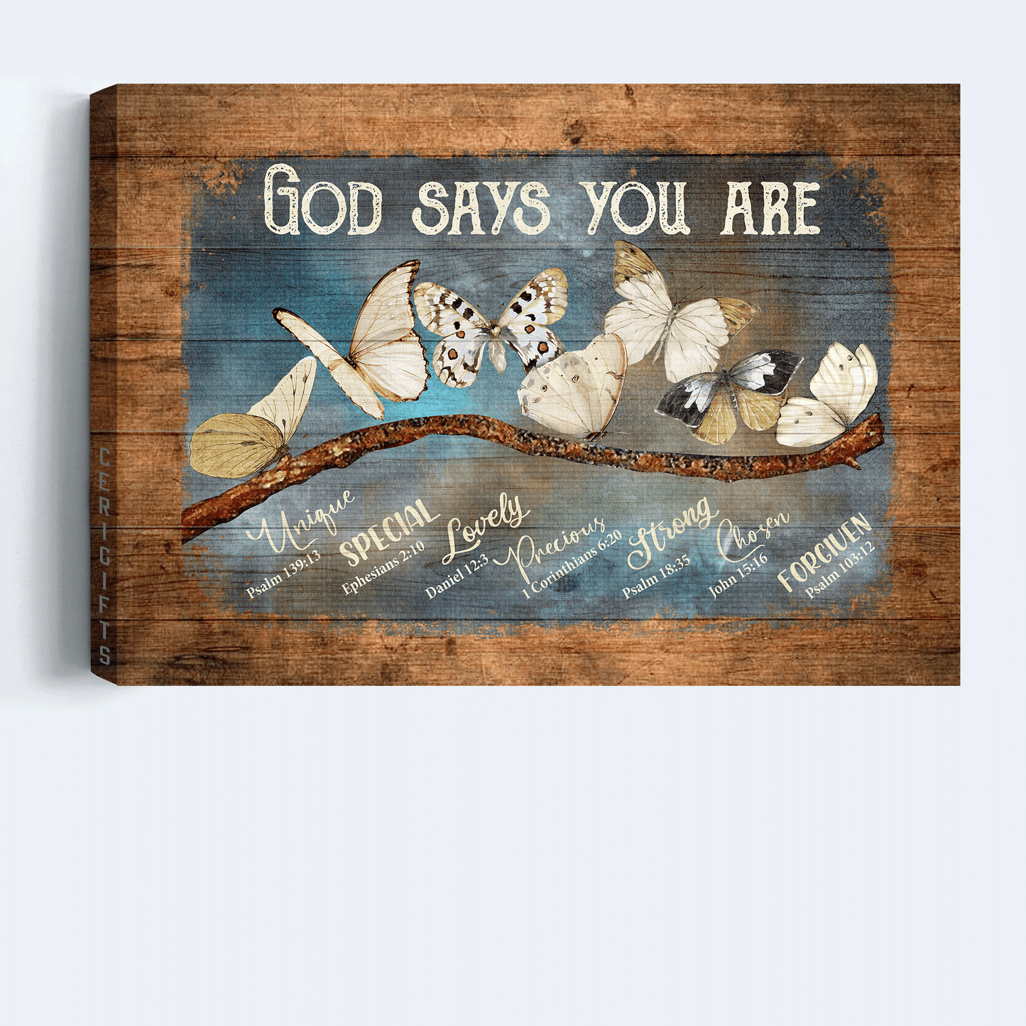 Jesus Landscape Canvas - White Butterfly, Bough Canvas - Gift For Christian - God Says You Are Amazing Canvas