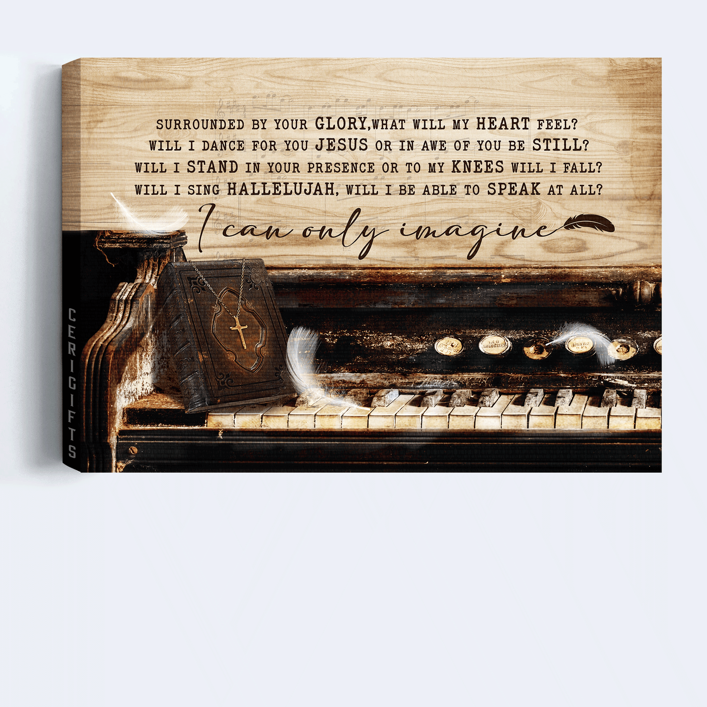 Jesus Landscape Canvas - Piano painting, The holy bible Landscape Canvas - Gift For Christian - I can only imagine Landscape Canvas