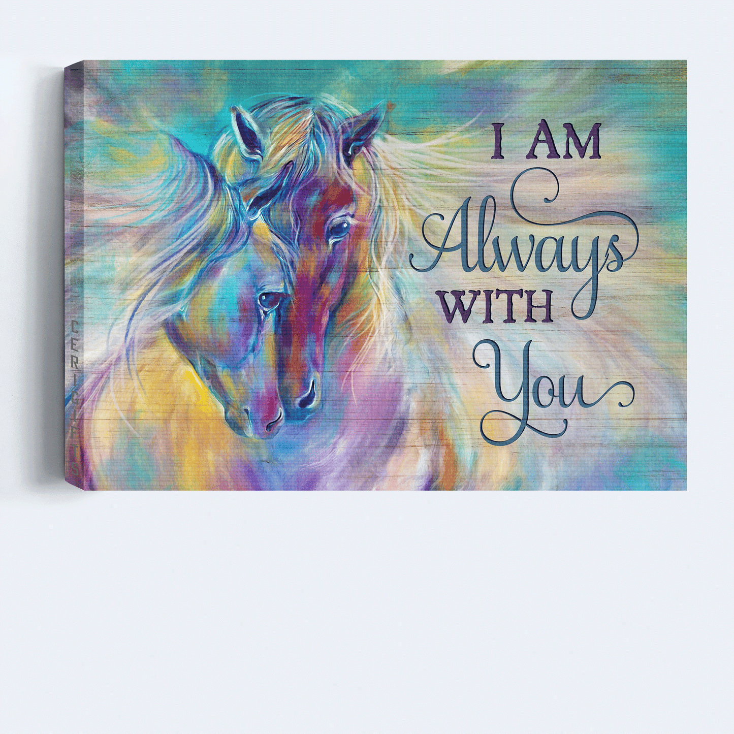 Jesus Landscape Canvas- Abstract Art, Watercolor Horses, Sweet Couple Landscape Canvas- Gift For Religious Christian- I Am Always With You