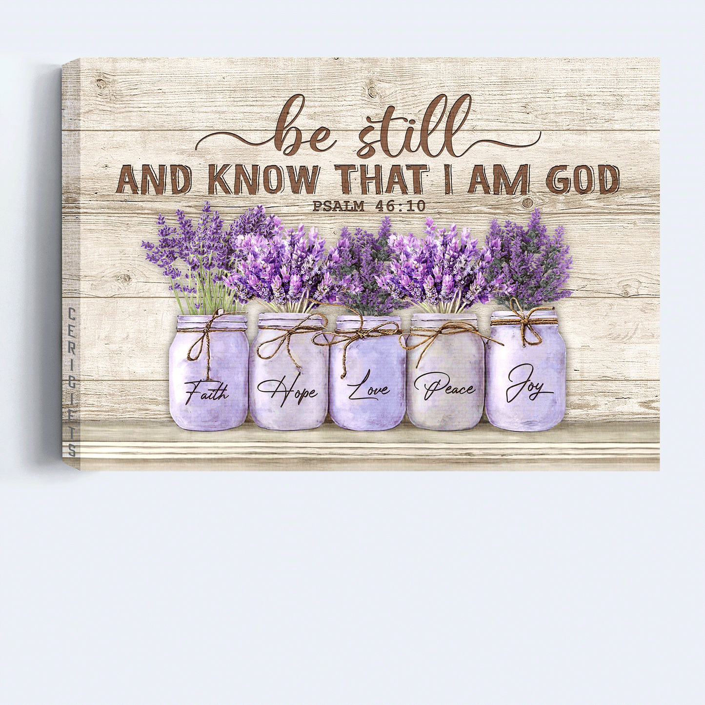 Jesus Landscape Canvas - Lavender, Vintage Painting Canvas - Gift For Christian - Be still and know that I am God Landscape Canvas
