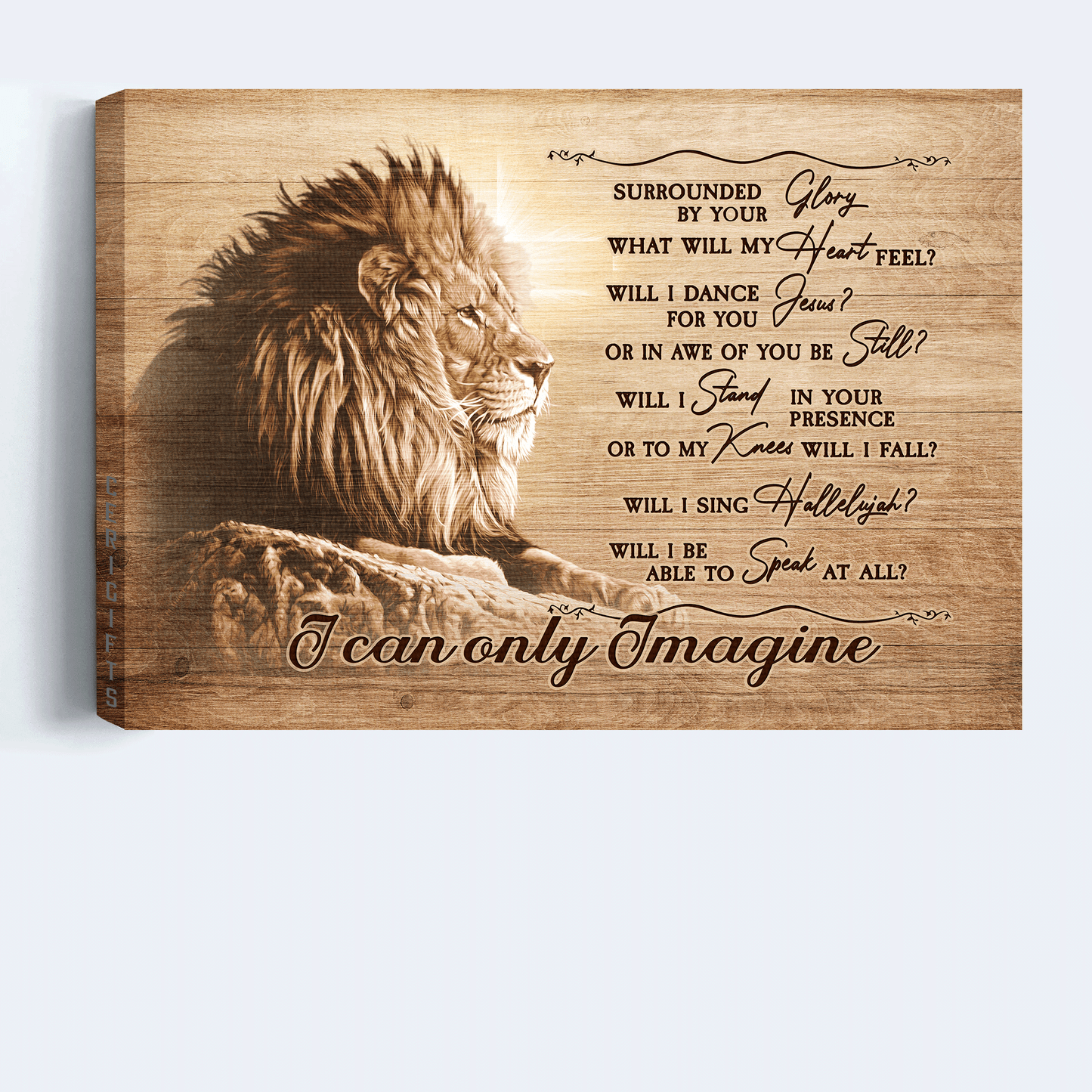 Jesus Landscape Canvas - Lion of Judah, The cross light, Vintage painting Landscape Canvas - Gift For Christian - I can only imagine Landscape Canvas