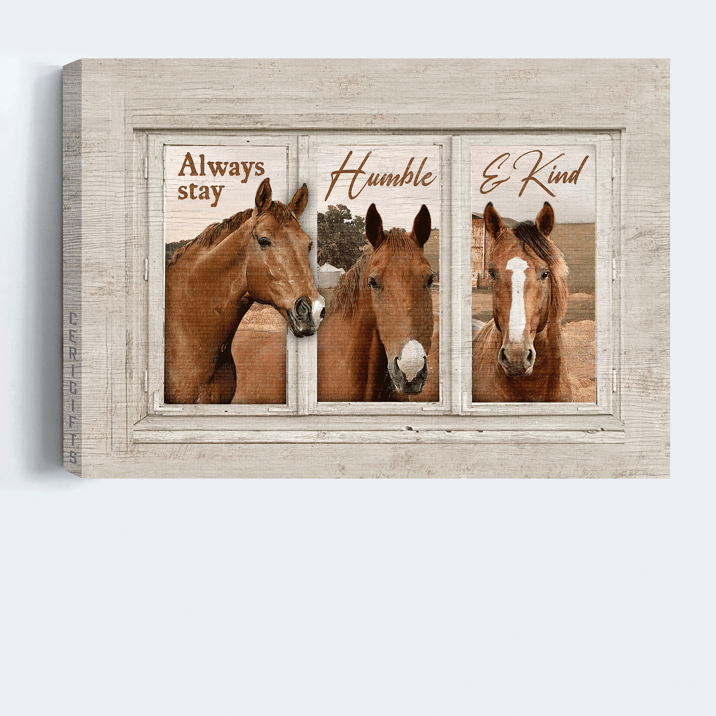 Jesus Landscape Canvas- Beautiful horse, Horse painting, White frame canvas- Gift for Christian- Always stay humble and kind
