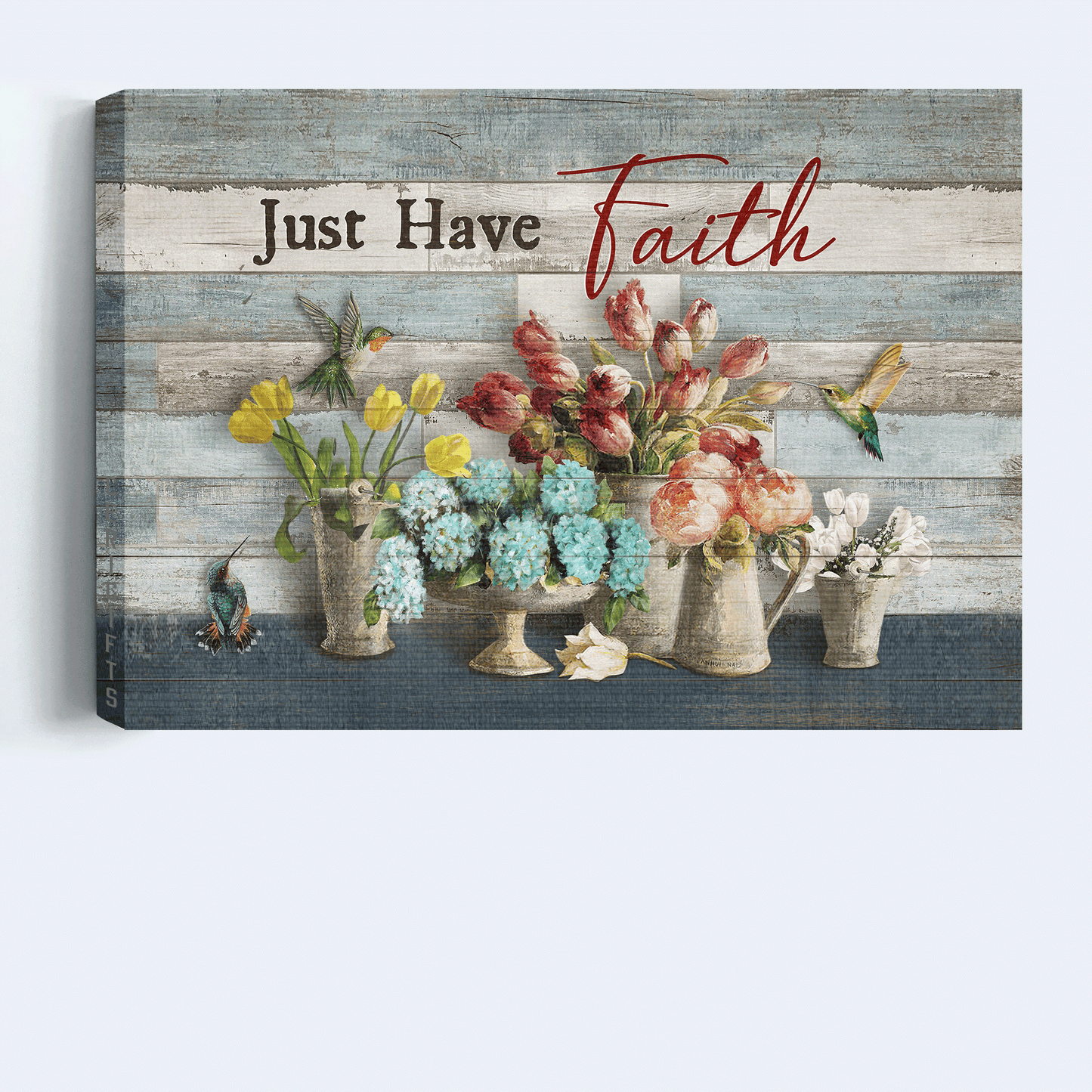 Jesus Landscape Canvas - Lovely hummingbird, Types of flowers, Beautiful flowers Landscape Canvas - Gift For Christian - Just have faith Landscape Canvas