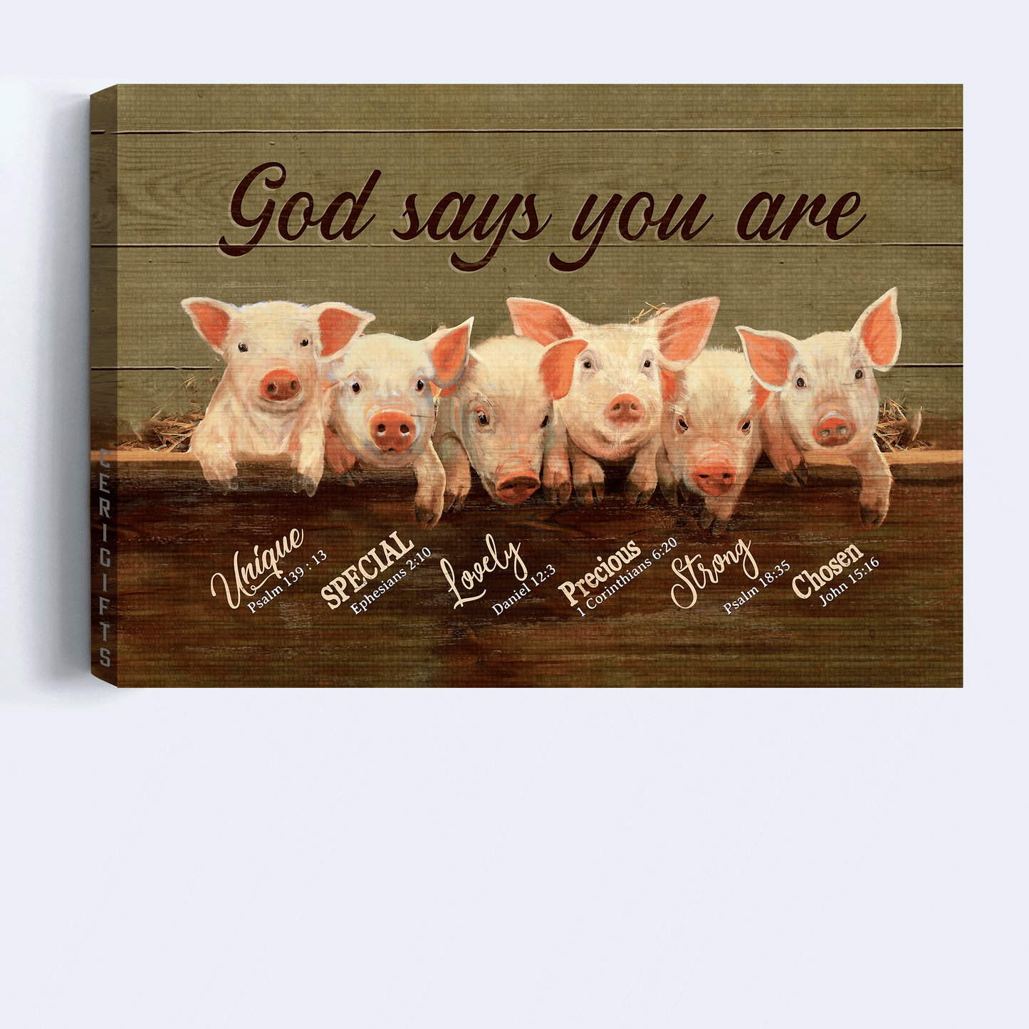 Jesus Landscape Canvas - Lovely pigs, God says you are Landscape Canvas - Gift For Christian Landscape Canvas Prints, Wall Art