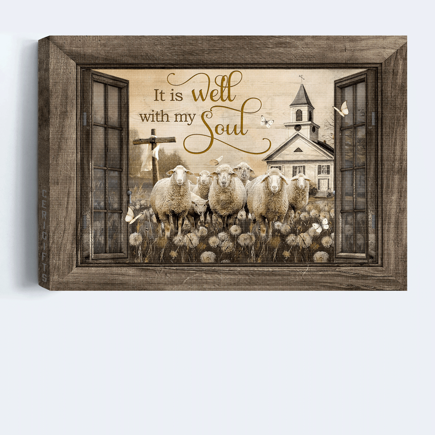 Jesus Landscape Canvas- Amazing Lamb Of God, Dandelion Field, Church Landscape Canvas- Gift For Christian- It Is Well With My Soul