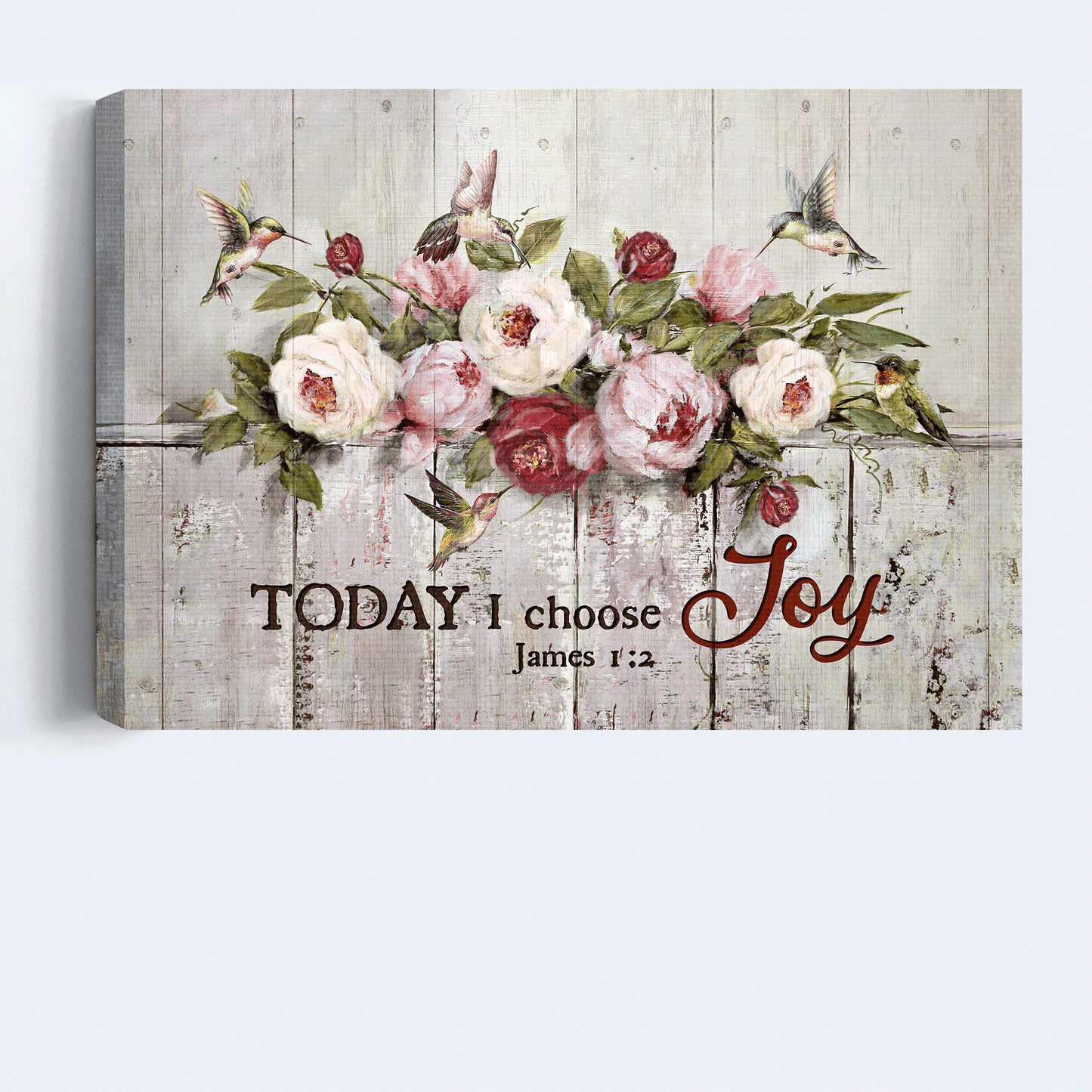 Jesus Landscape Canvas - Peony painting, White peony, Pink peony Landscape Canvas - Gift For Christian - Today I choose joy Landscape Canvas