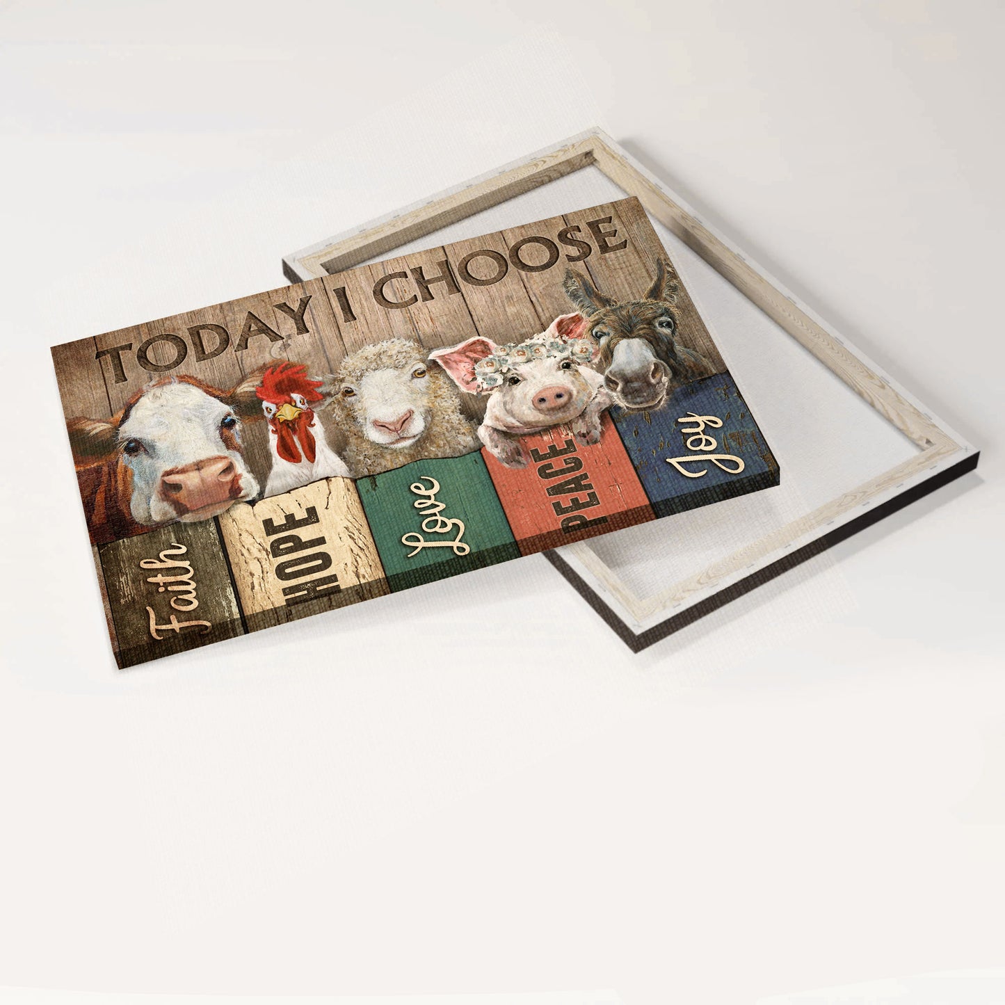 Jesus Landscape Canvas - Animal farm, Cute animal picture Landscape Canvas - Gift For Religious Christian - Today I choose