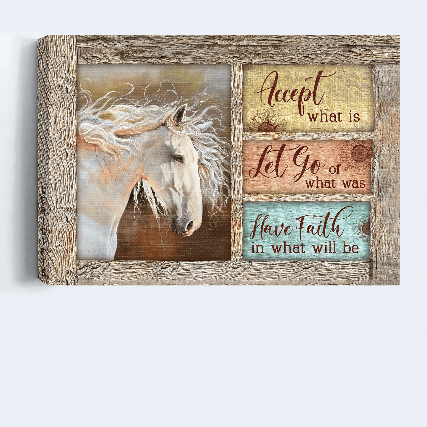 Jesus Landscape Canvas - Beautiful White Horse, Wooden Frame, Pastel Background Landscape Canvas - Gift For Christian - Have Faith In What Will Be