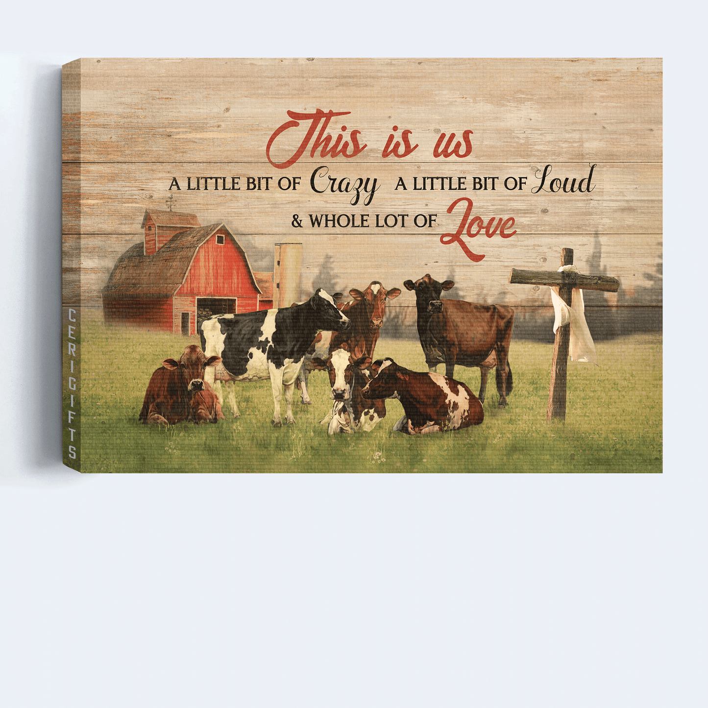 Jesus Landscape Canvas - Life on farm, Countryside landscape, Cow painting Canvas - Gift For Christian - This is us Landscape Canvas