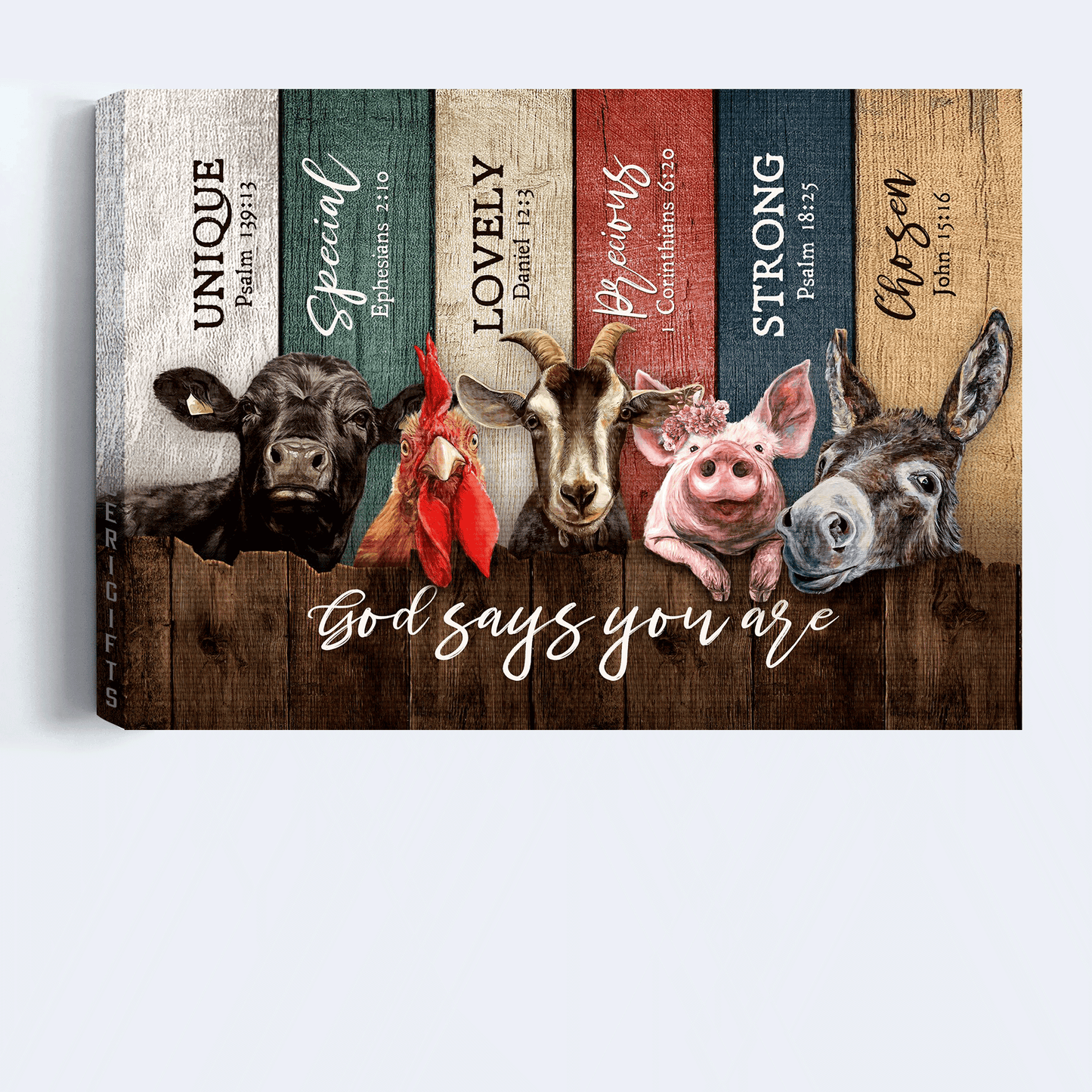 Jesus Landscape Canvas- Animals On Farm, Animal Painting Landscape Canvas- Gift For Christian, Farm Lover- God Says You Are
