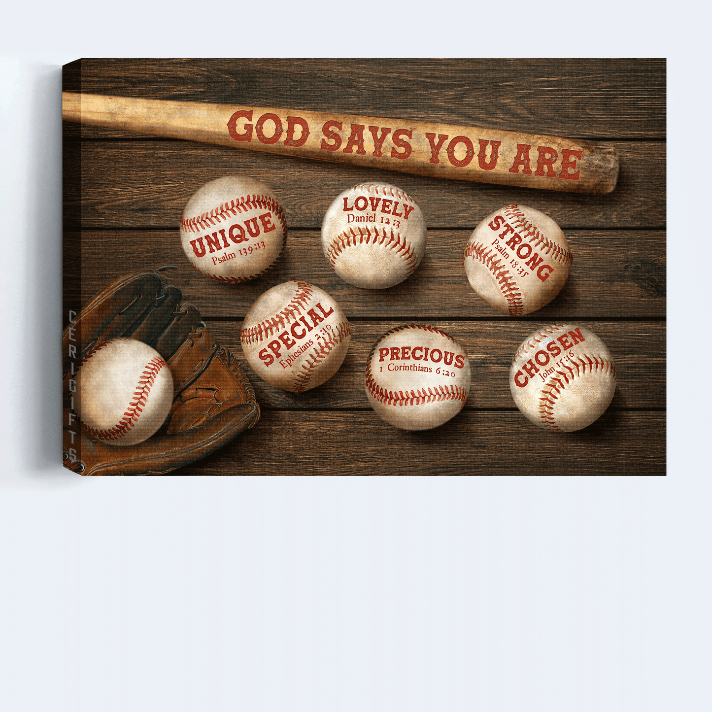 Jesus Landscape Canvas- Baseball Painting, Sport Drawing, God Says You Are Landscape Canvas- Gift For Christian