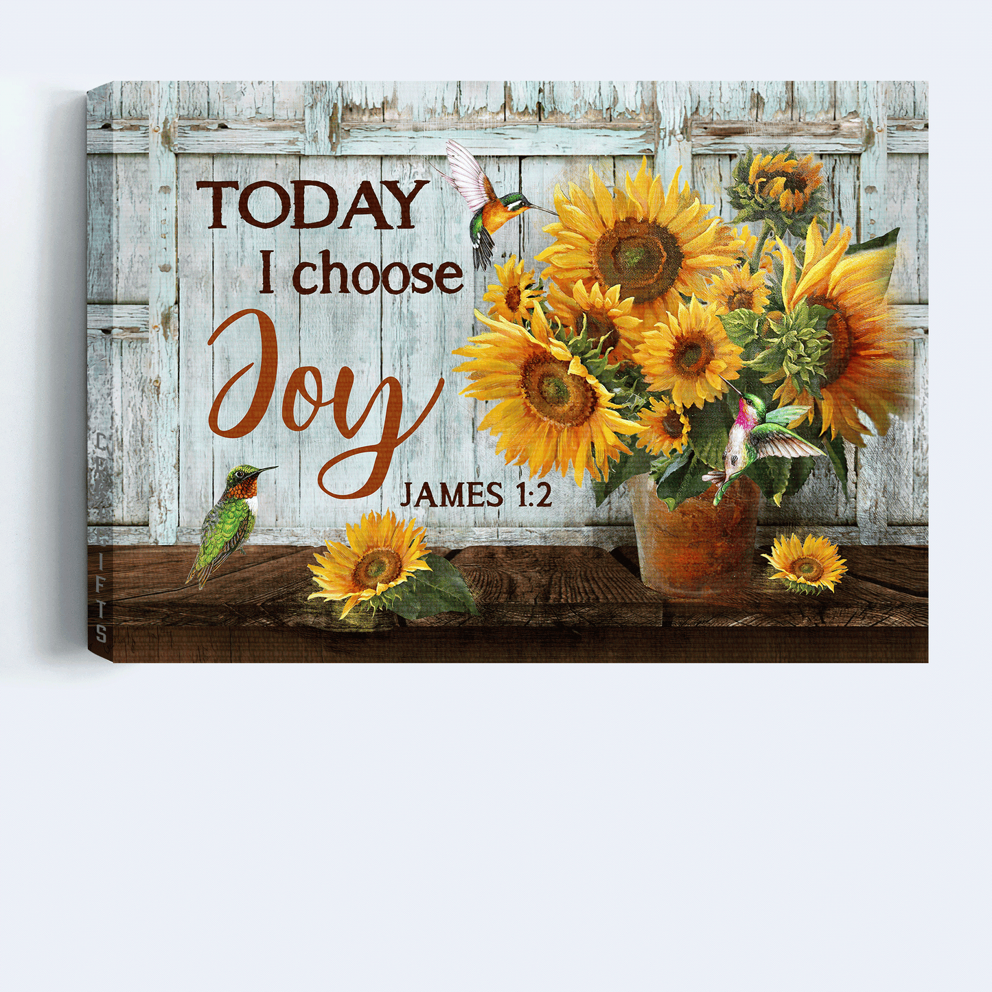 Jesus Landscape Canvas - Lovely Sunflower, Hummingbird Landscape Canvas - Gift For Christian -  Today I choose joy Landscape Canvas Prints, Wall Art