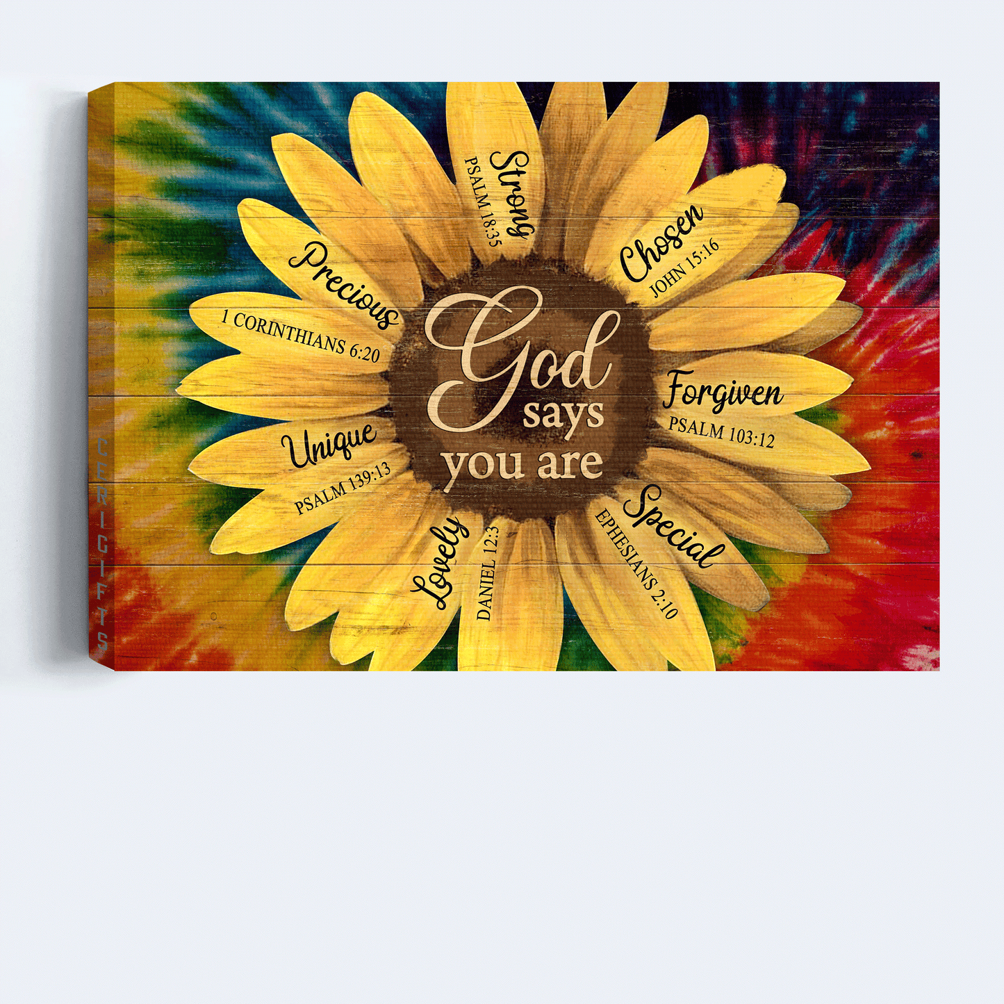 Jesus Landscape Canvas - Beautiful sunflower Landscape Canvas - Gift For Christian - God says you are