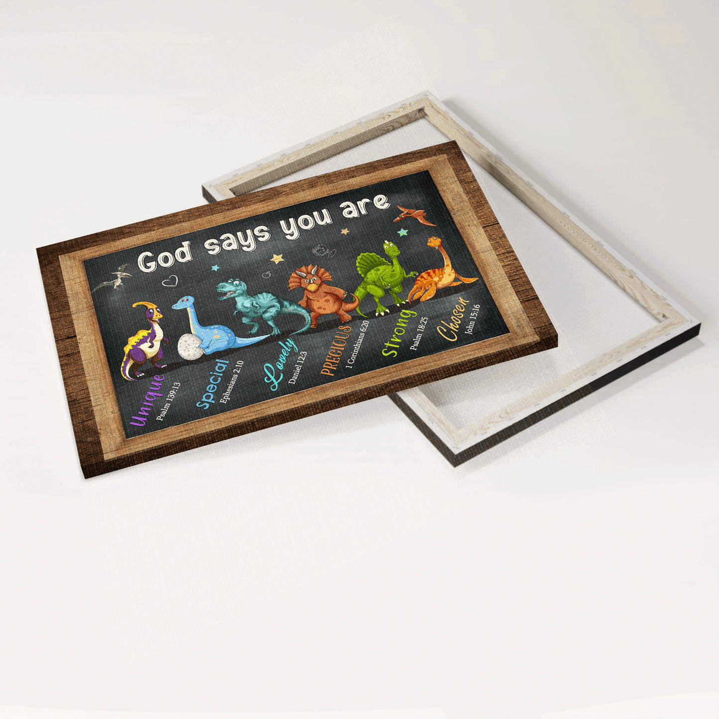 Jesus Landscape Canvas- Dinosaur, Little Star canvas- Gift for Christian- God says you are