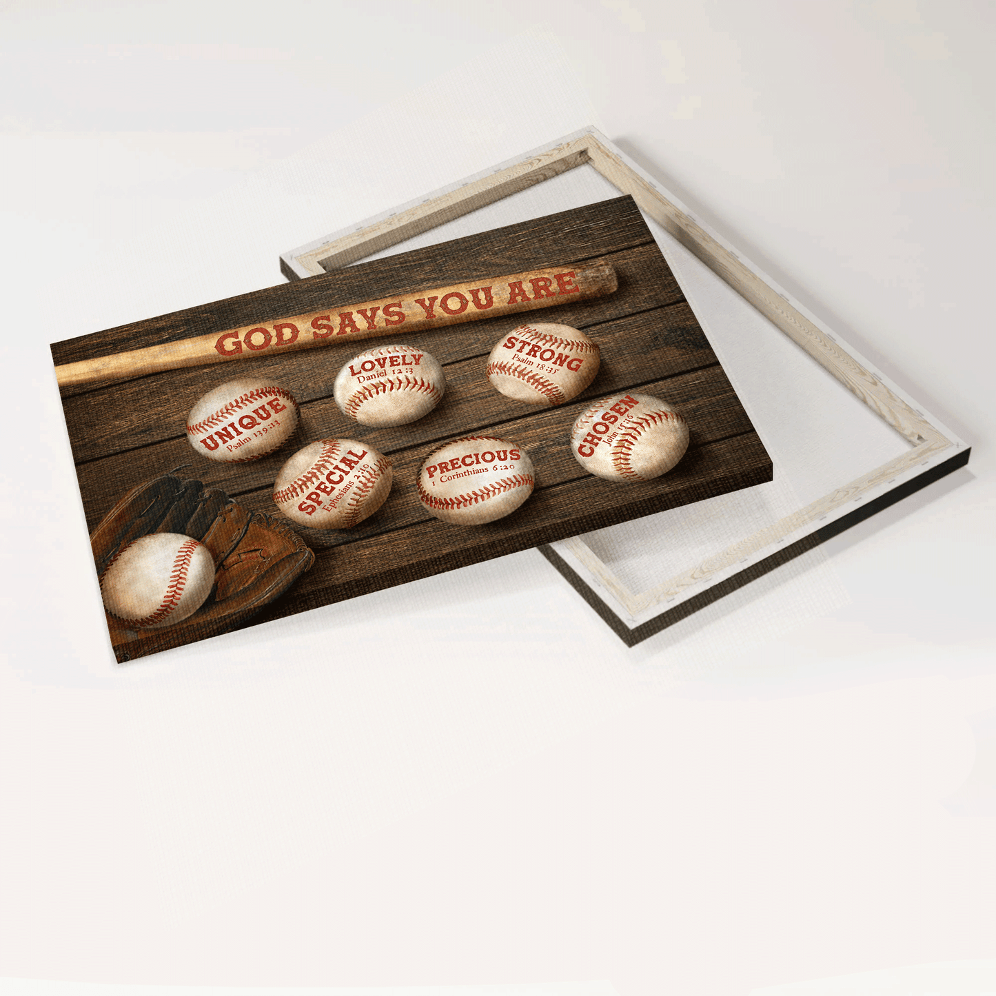 Jesus Landscape Canvas- Baseball Painting, Sport Drawing, God Says You Are Landscape Canvas- Gift For Christian