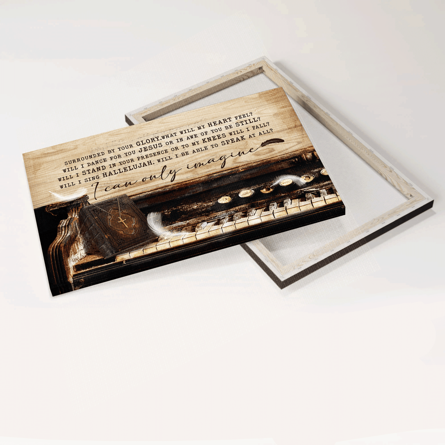 Jesus Landscape Canvas - Piano painting, The holy bible Landscape Canvas - Gift For Christian - I can only imagine Landscape Canvas