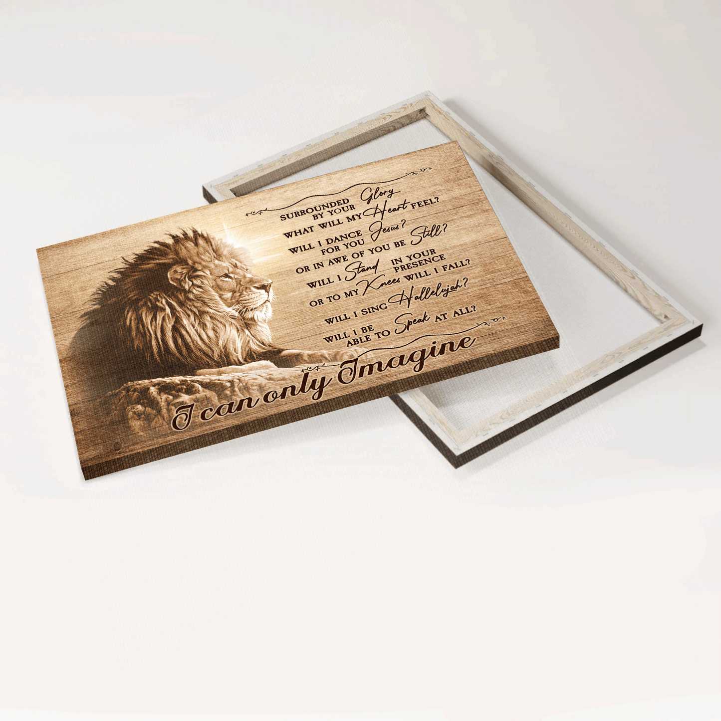 Jesus Landscape Canvas - Lion of Judah, The cross light, Vintage painting Landscape Canvas - Gift For Christian - I can only imagine Landscape Canvas