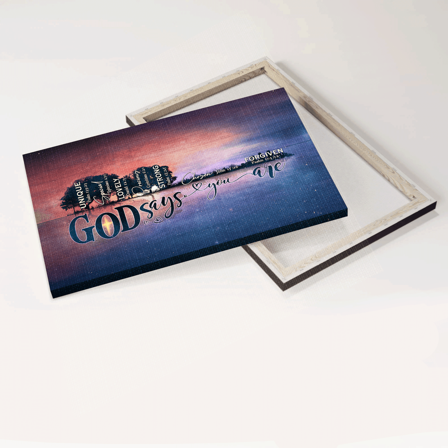 Jesus Landscape Canvas - Modern city, Star night, Bible verses Landscape Canvas - Inspirational gift, Gift For Religious Christian - God says you are
