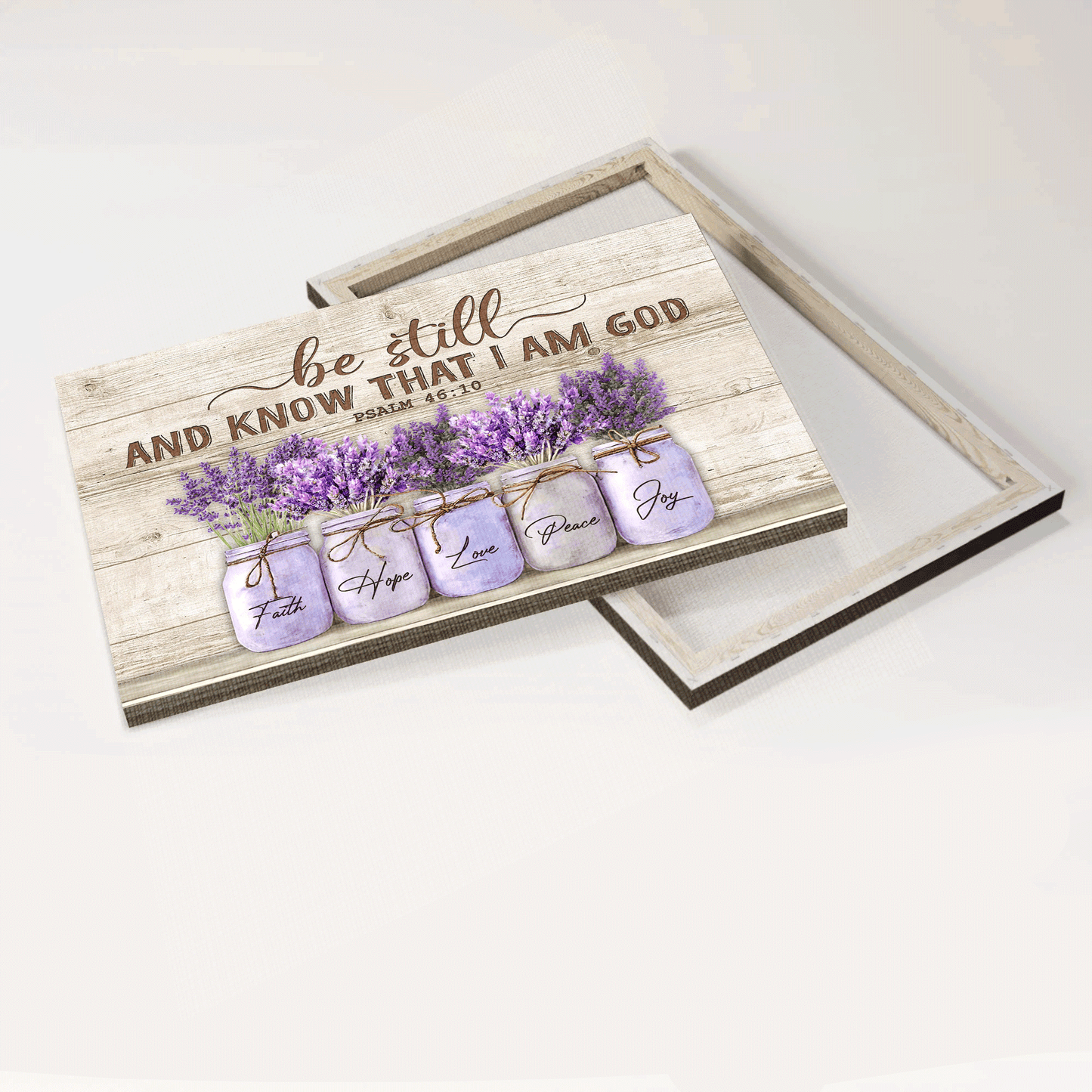 Jesus Landscape Canvas - Lavender, Vintage Painting Canvas - Gift For Christian - Be still and know that I am God Landscape Canvas