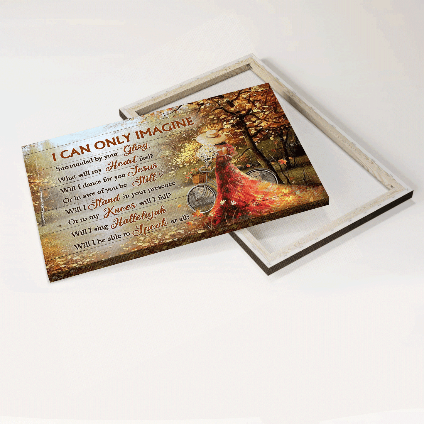 Jesus Landscape Canvas- Autumn Season, Autumn Forest, Beautiful Woman Canvas- Gift For Christian- I Can Only Imagine