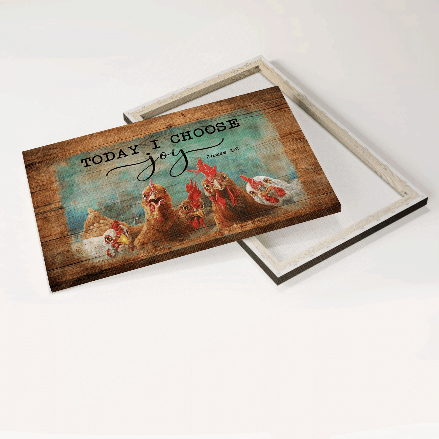 Jesus Landscape Canvas - Funny Chicken, farm Landscape Canvas - Gift For Christian - Today I choose joy Landscape Canvas