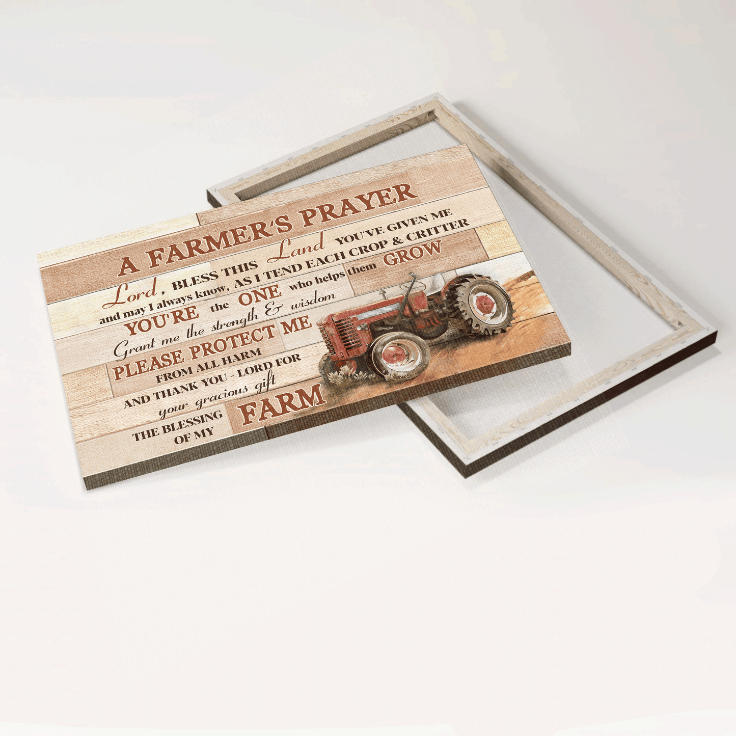 Jesus Landscape Canvas - Farm, Red truck Canvas - Gift For Christian - A farmer's prayer Landscape Canvas