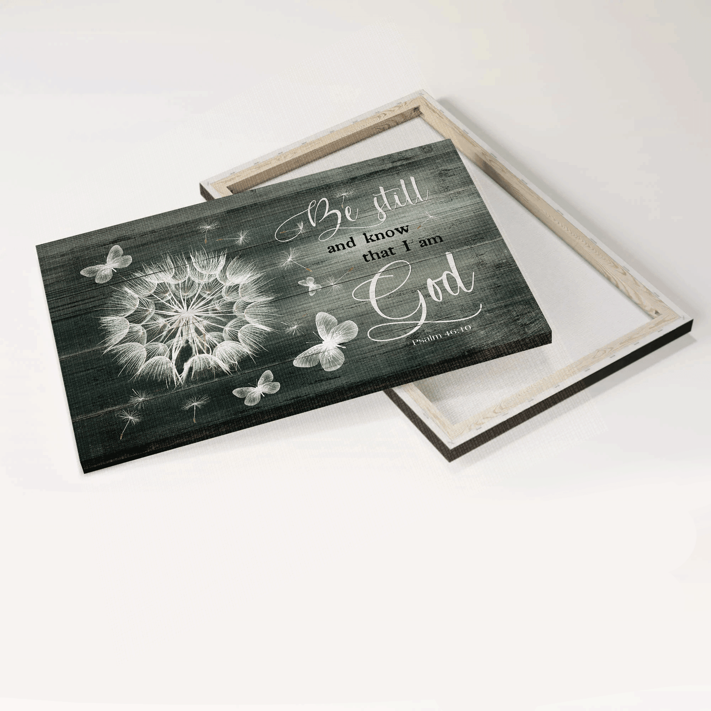 Jesus Landscape Canvas - Lovely Dandelion, butterfly Landscape Canvas - Gift For Christian - Be still and know that I am God Landscape Canvas