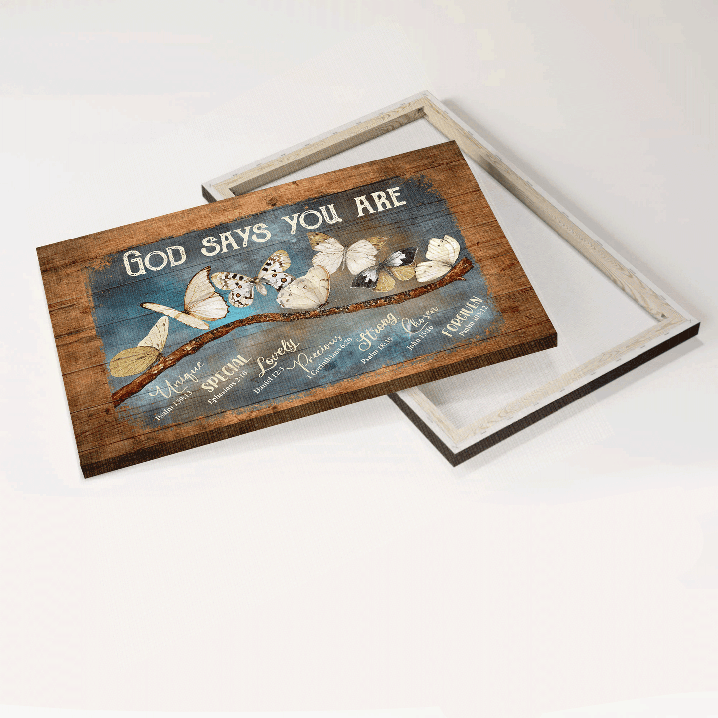 Jesus Landscape Canvas - White Butterfly, Bough Canvas - Gift For Christian - God Says You Are Amazing Canvas